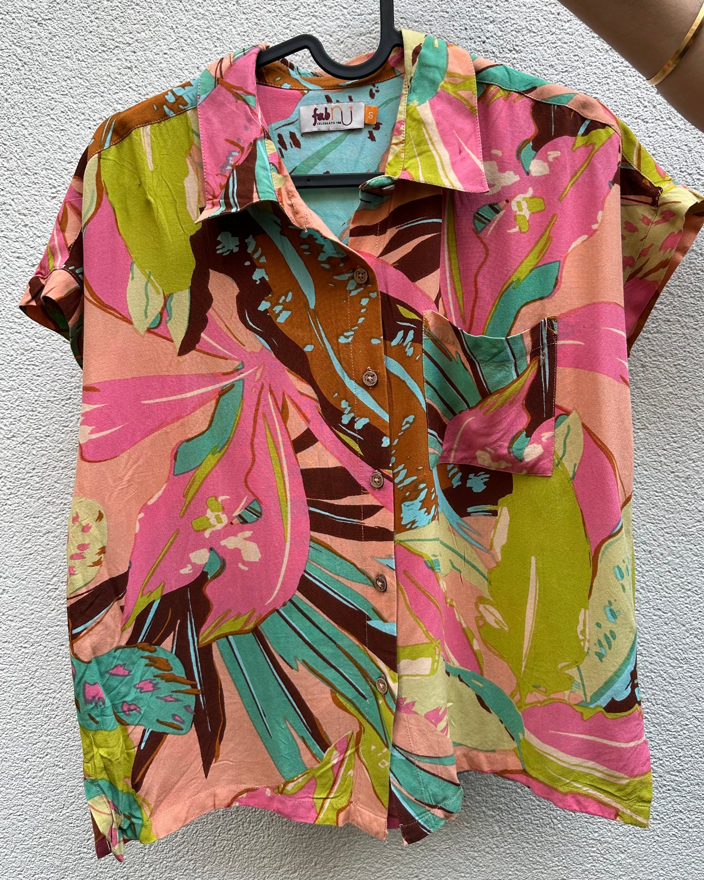 Abstract floral print shirt