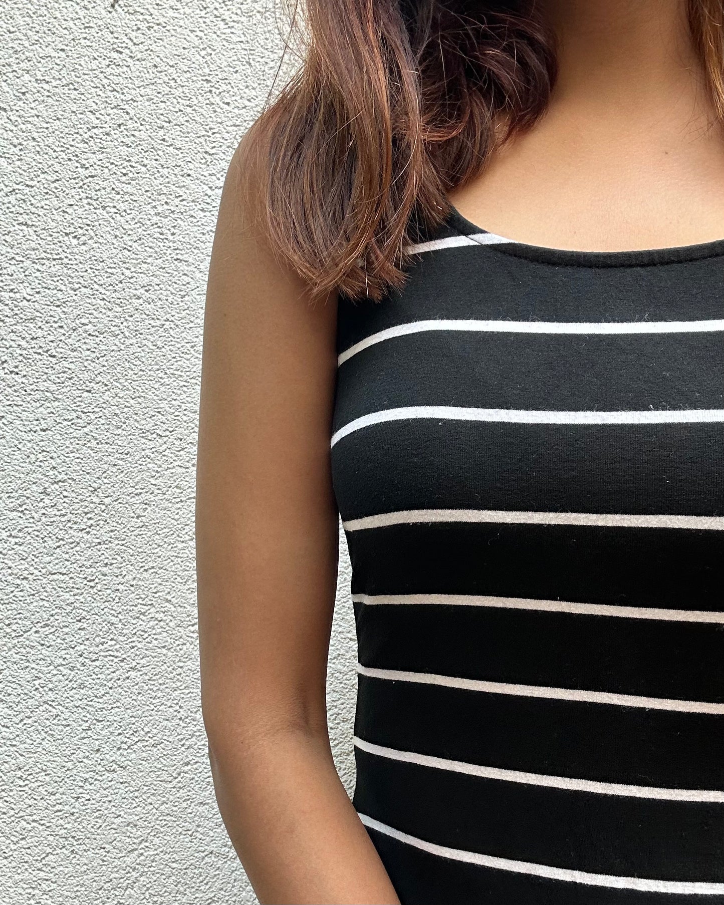 Black striped maxi dress
