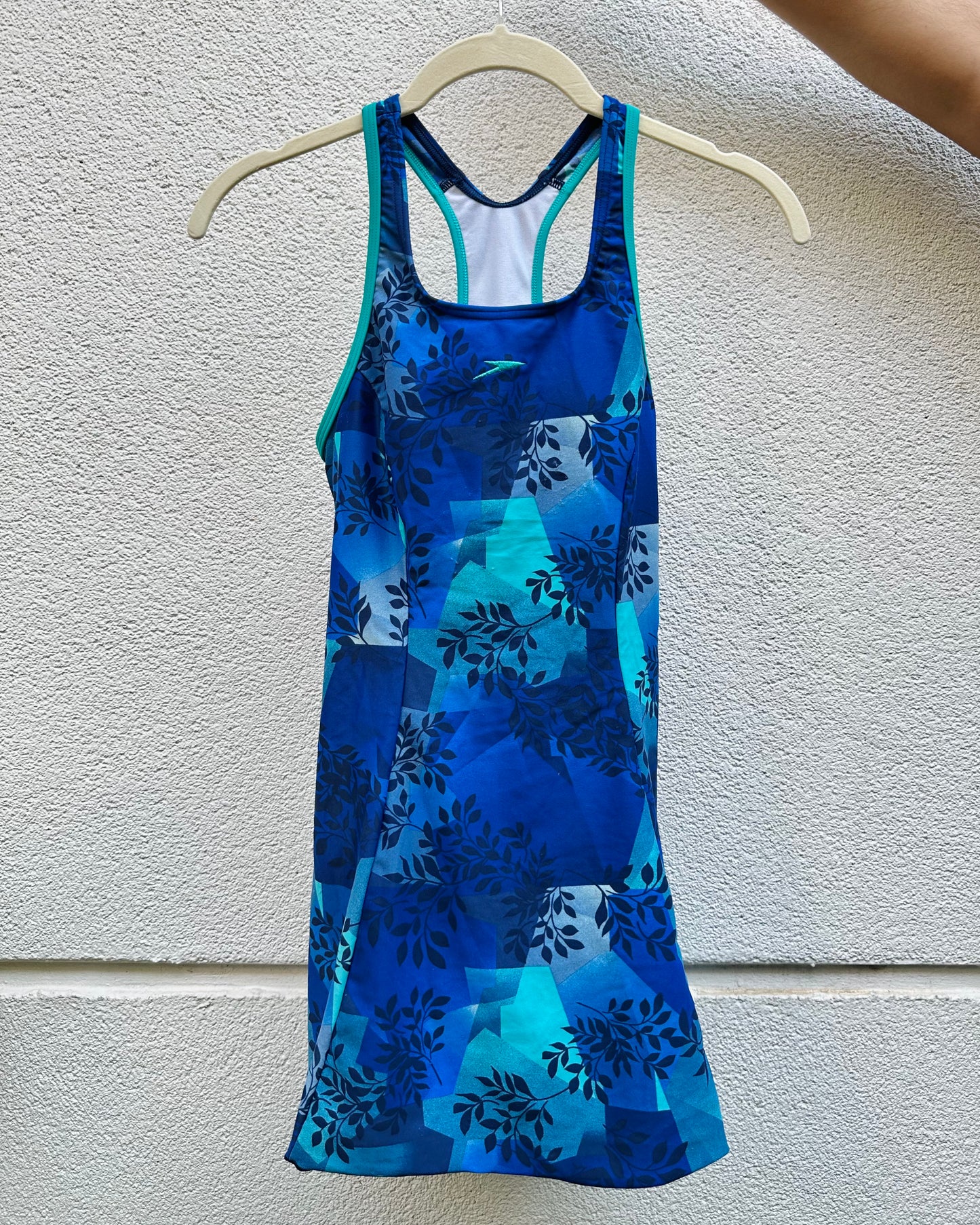 Blue and green swimsuit