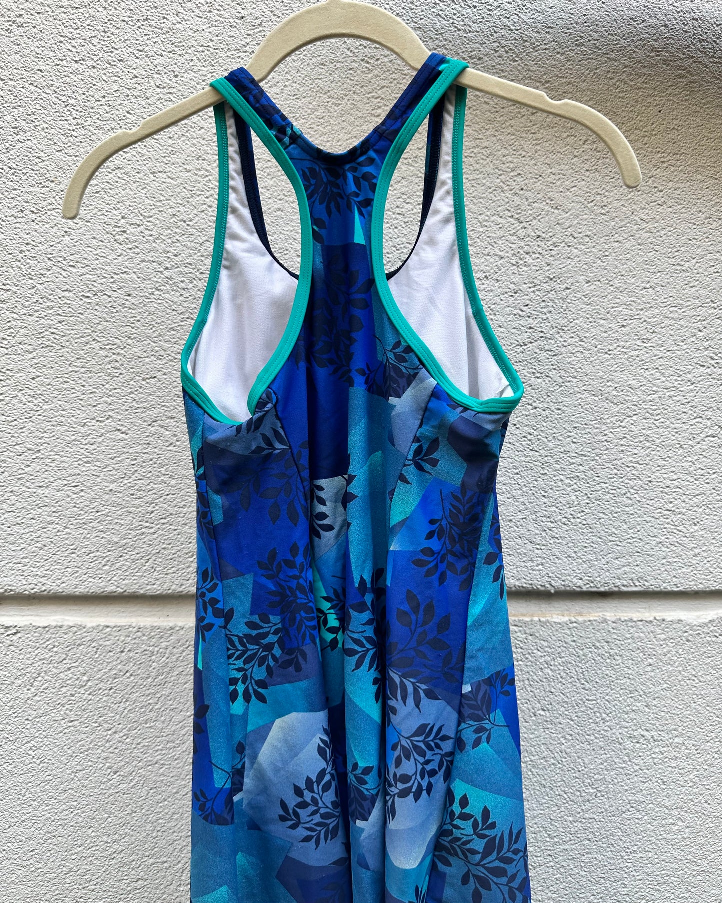 Blue and green swimsuit