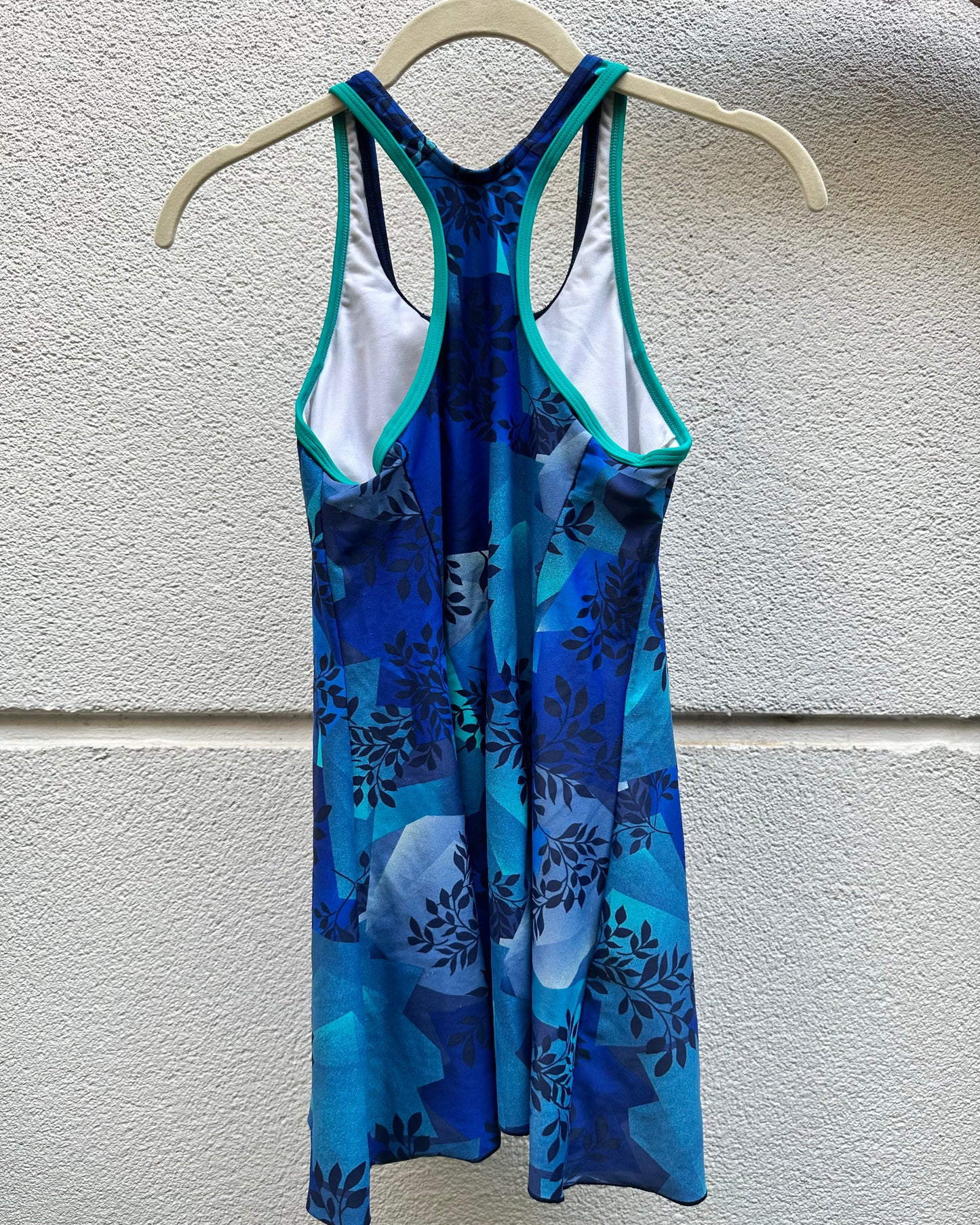 Blue and green swimsuit