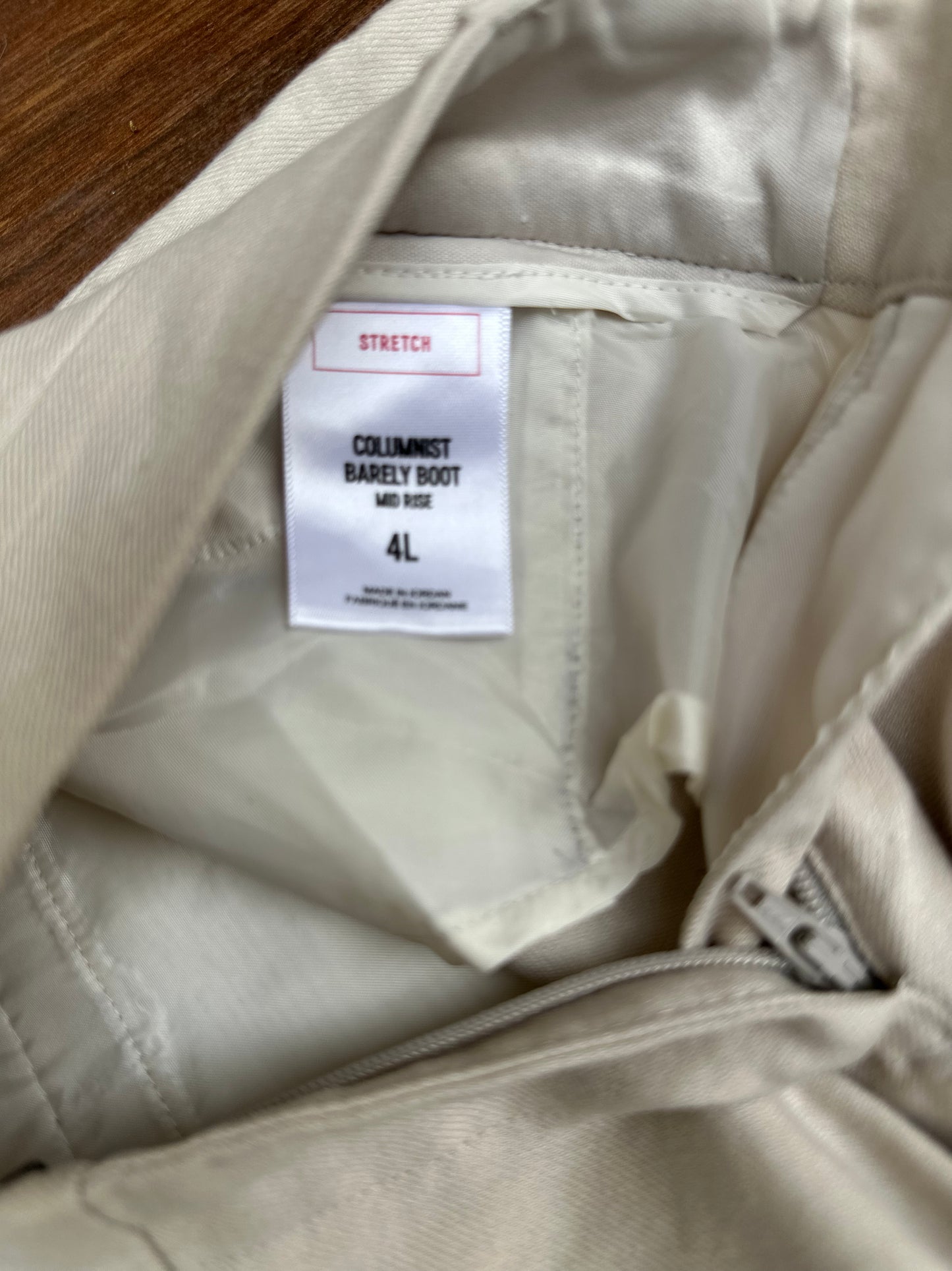 Beige mid-rise formal pants