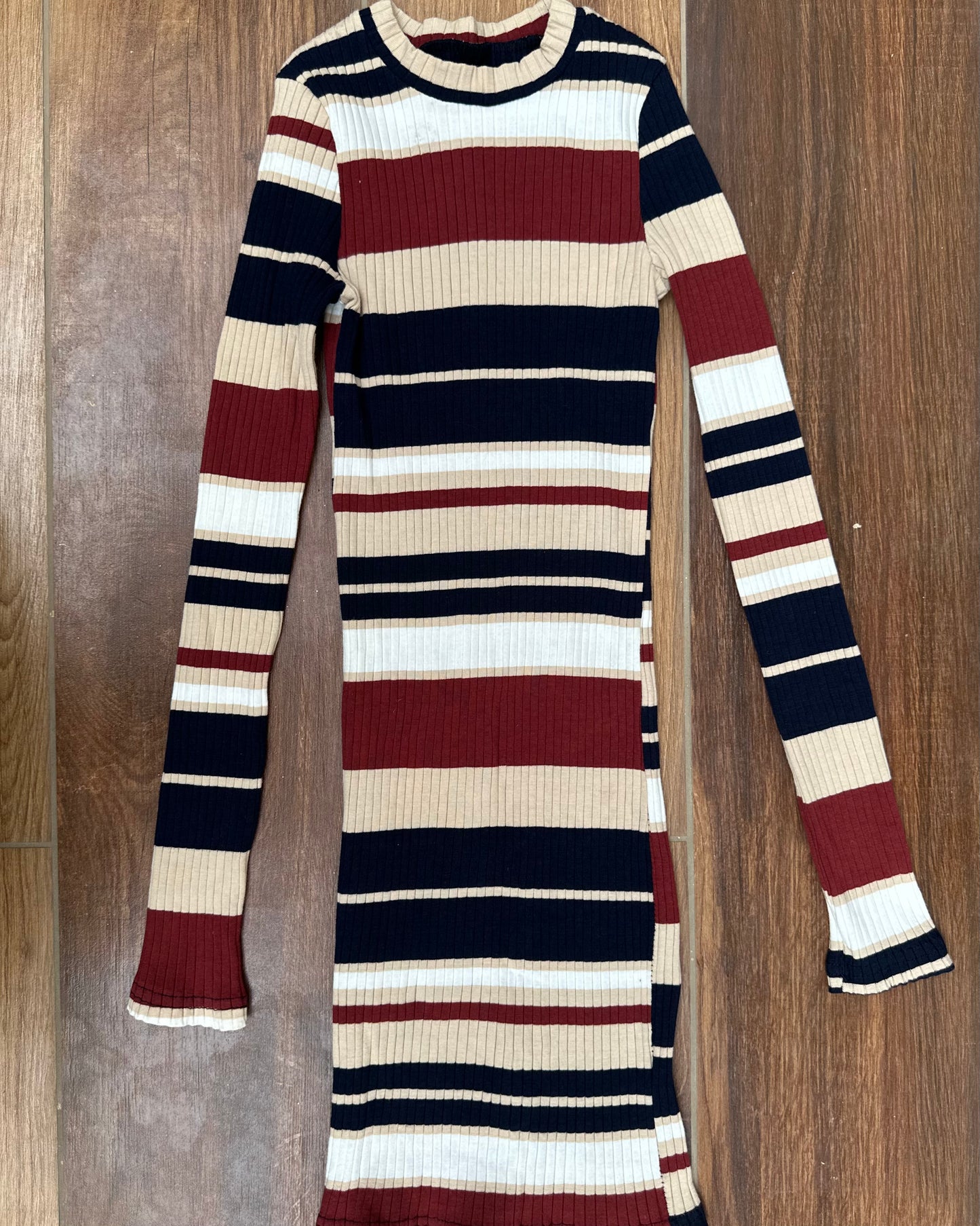 Multicolor striped bodycon dress