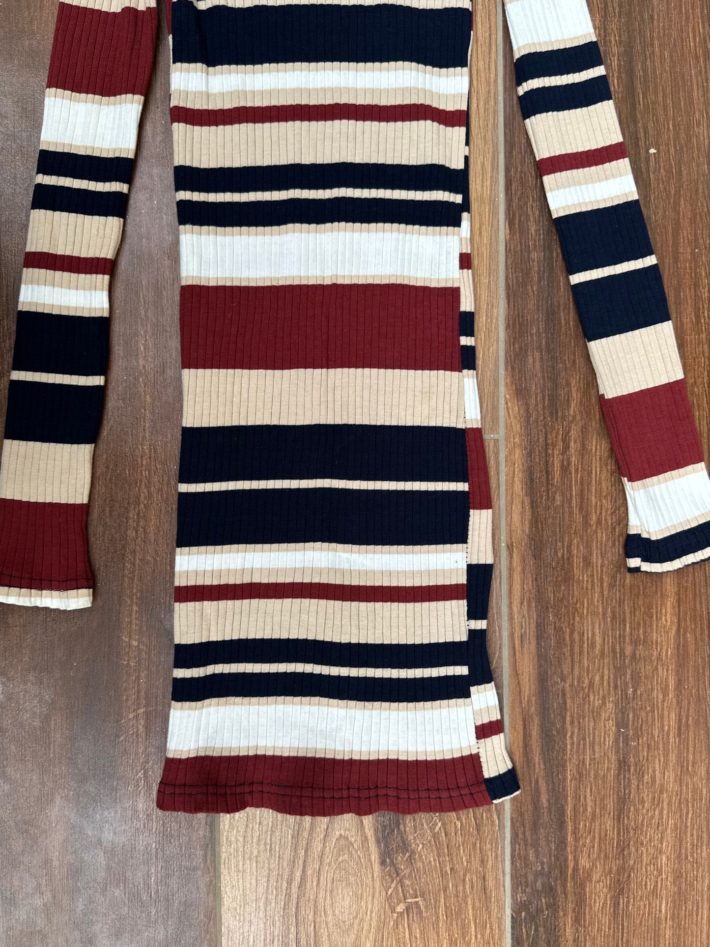 Multicolor striped bodycon dress