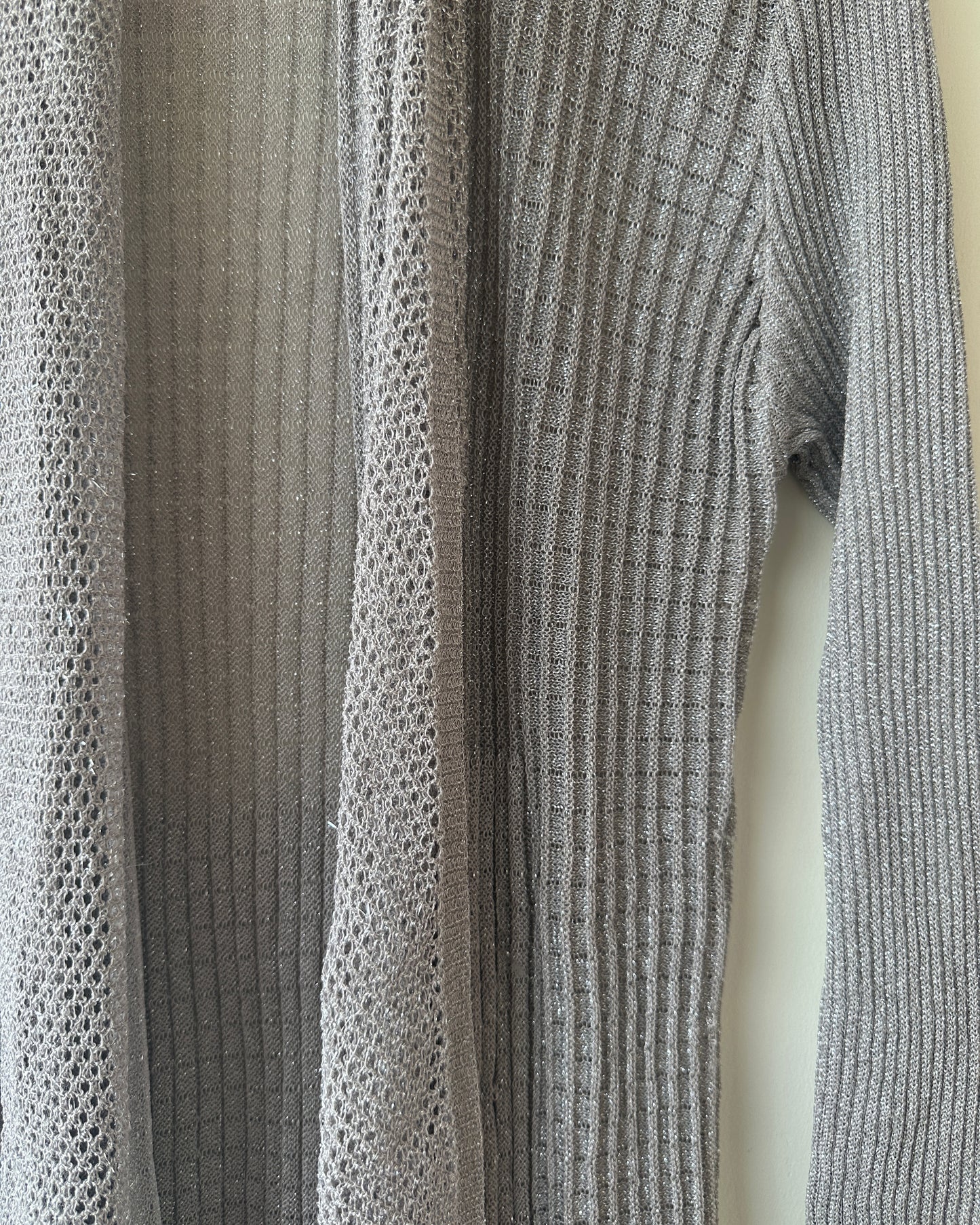 Grey sheer knit shrug