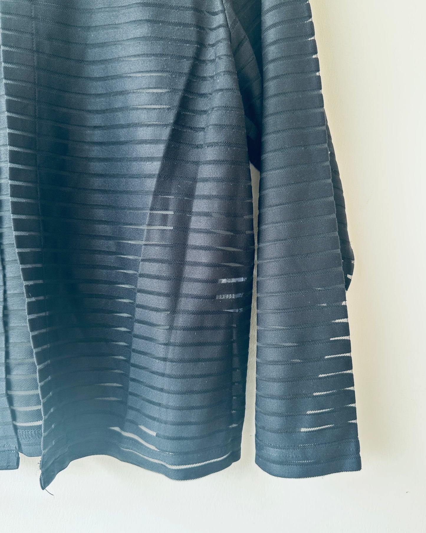 Black sheer stripes overcoat