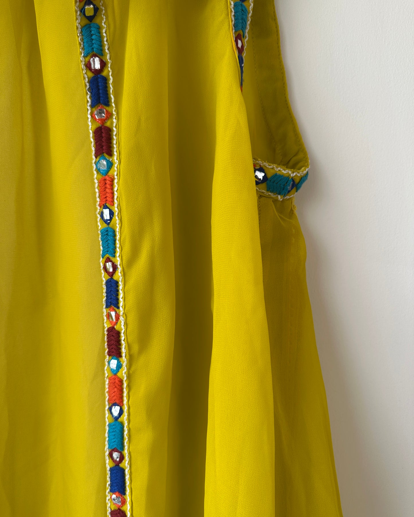 Parrot green embroidered overcoat