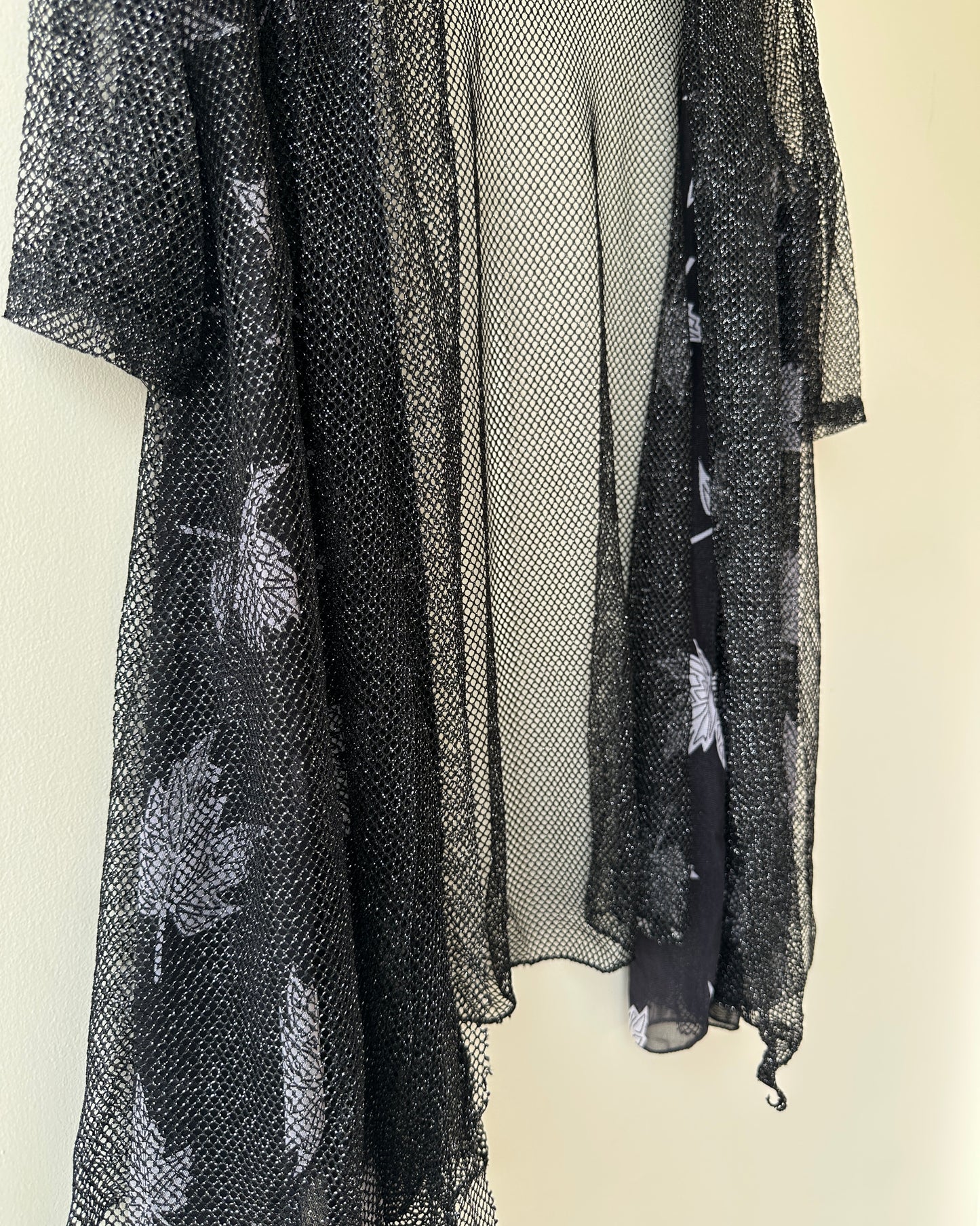 Black patterned sheer shrug