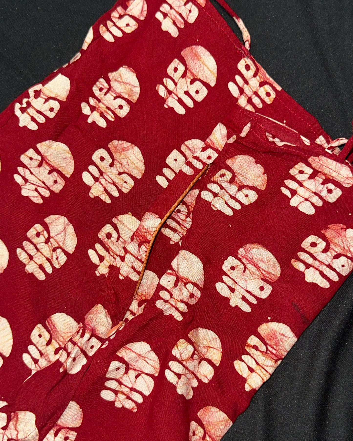 Red handblock print cotton kurti