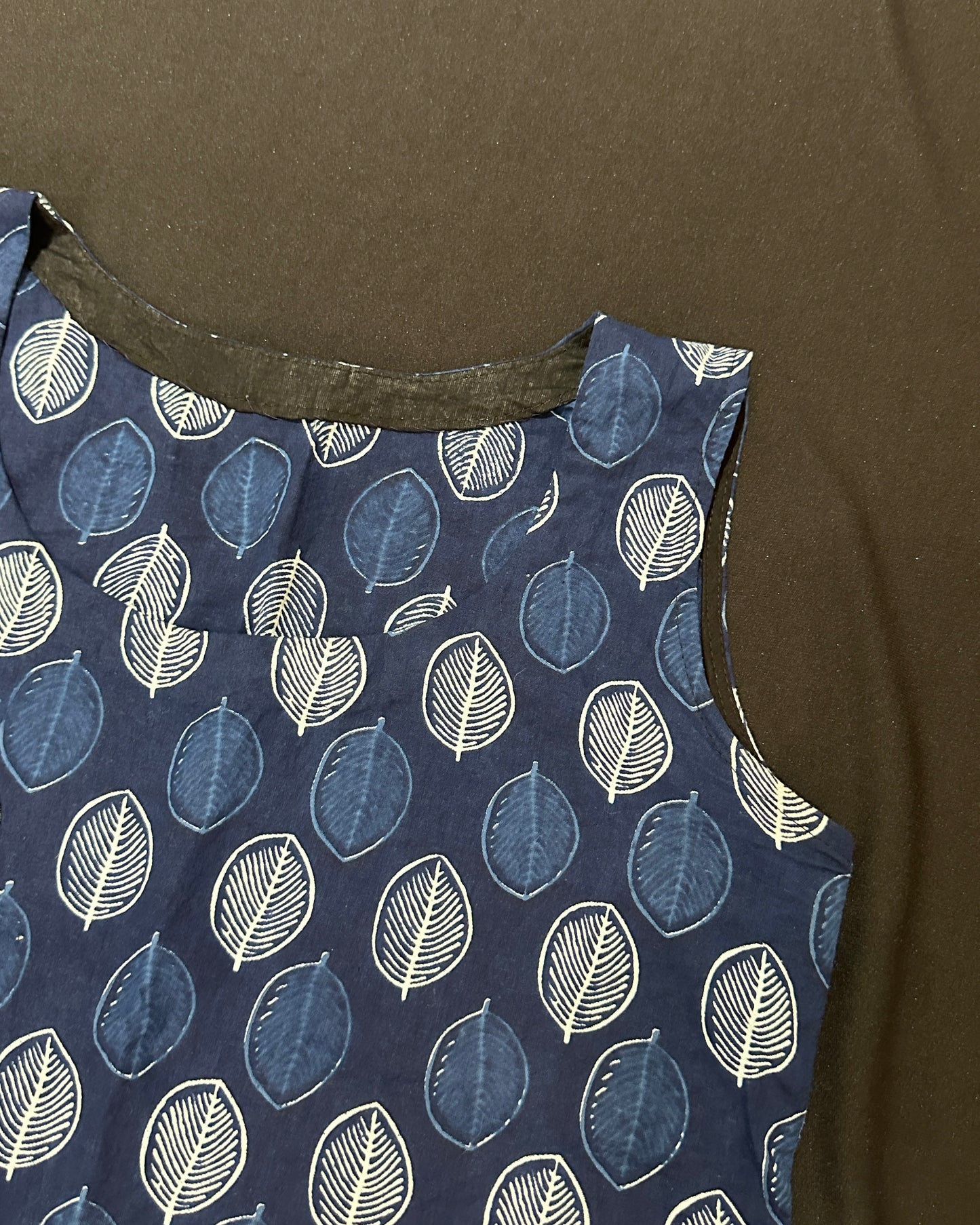 Blue handblock print cotton top