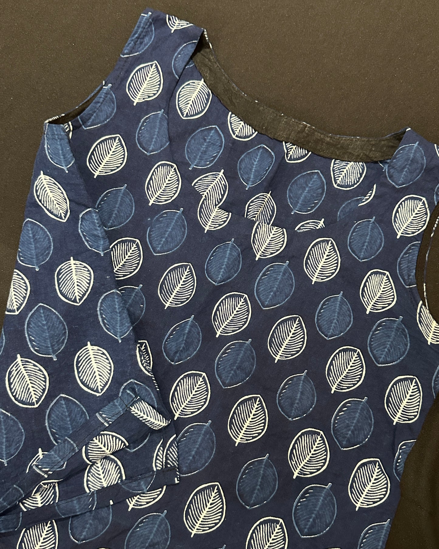 Blue handblock print cotton top