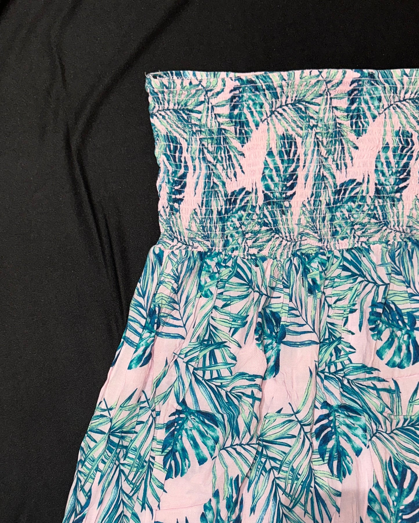 Floral print pink strapless maxi