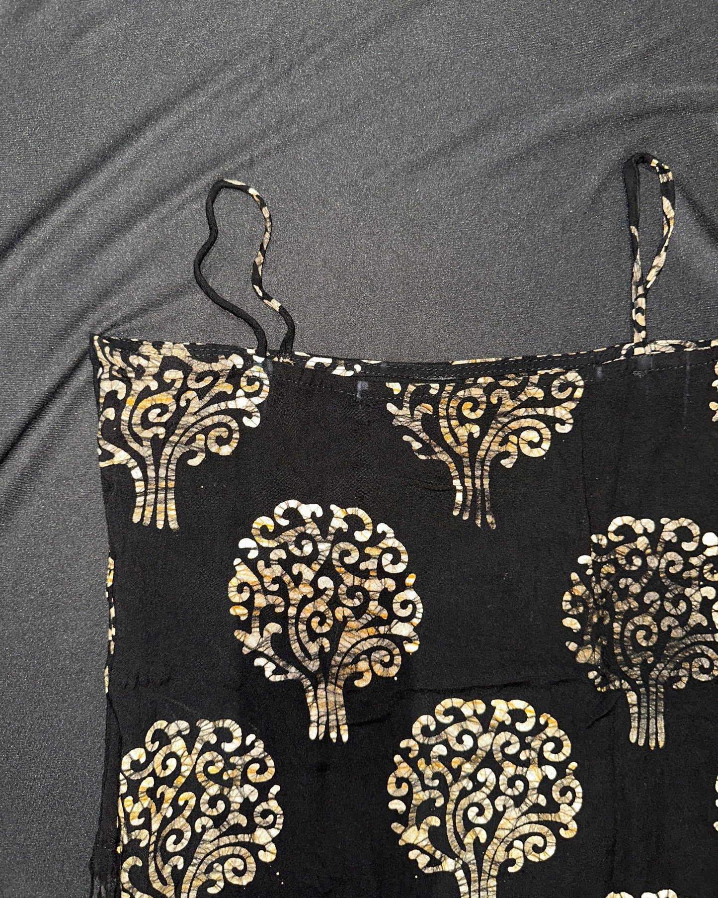Black handblock print cotton kurti