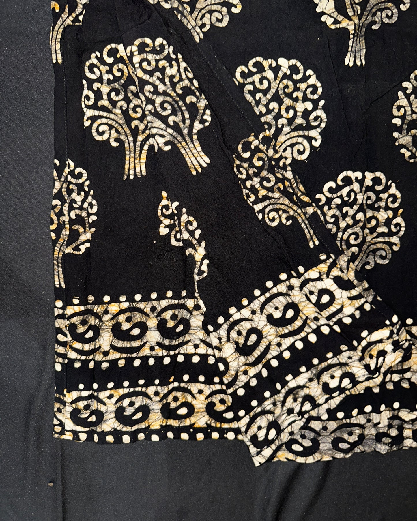 Black handblock print cotton kurti