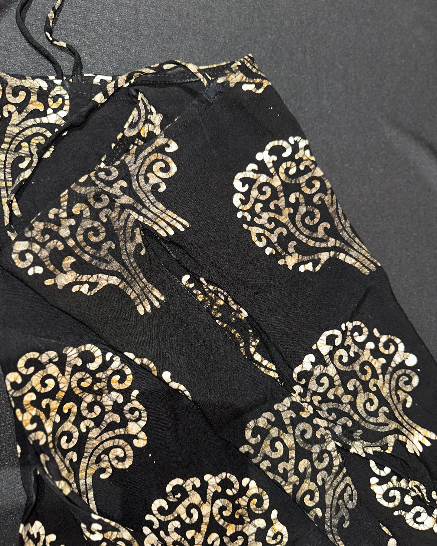 Black handblock print cotton kurti
