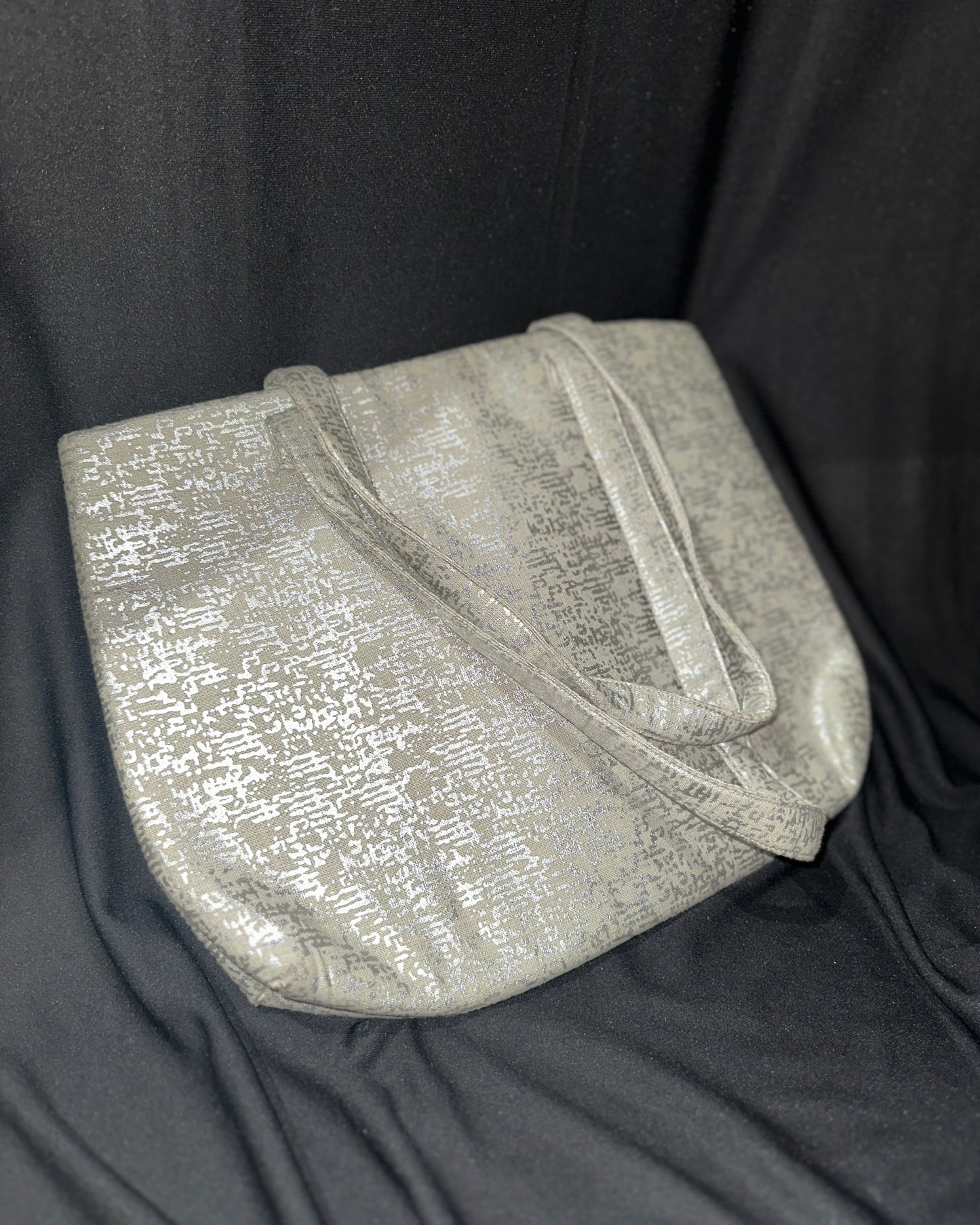 Silver shimmer tote bag