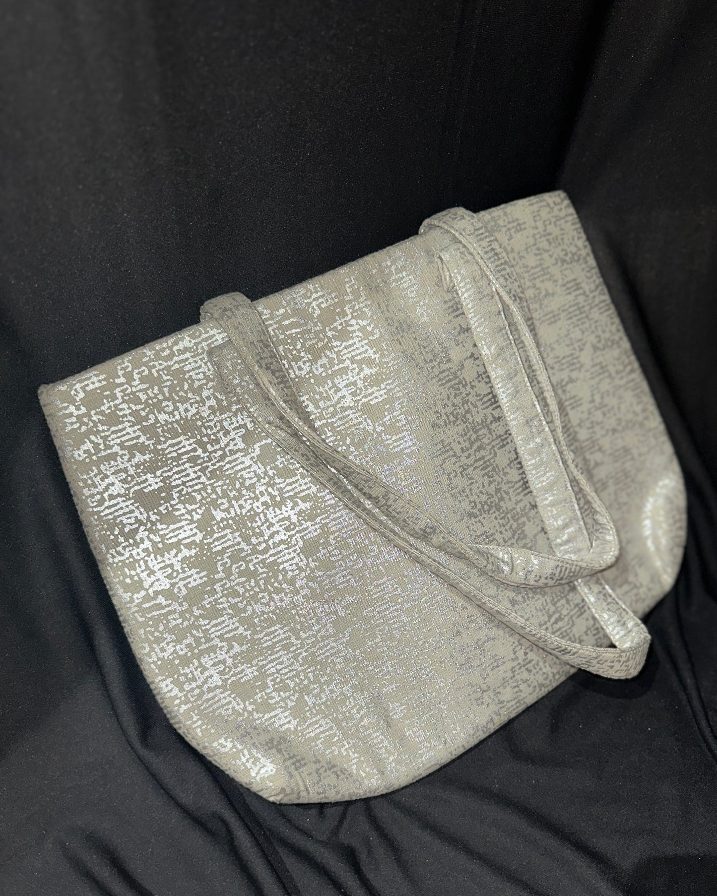 Silver shimmer tote bag