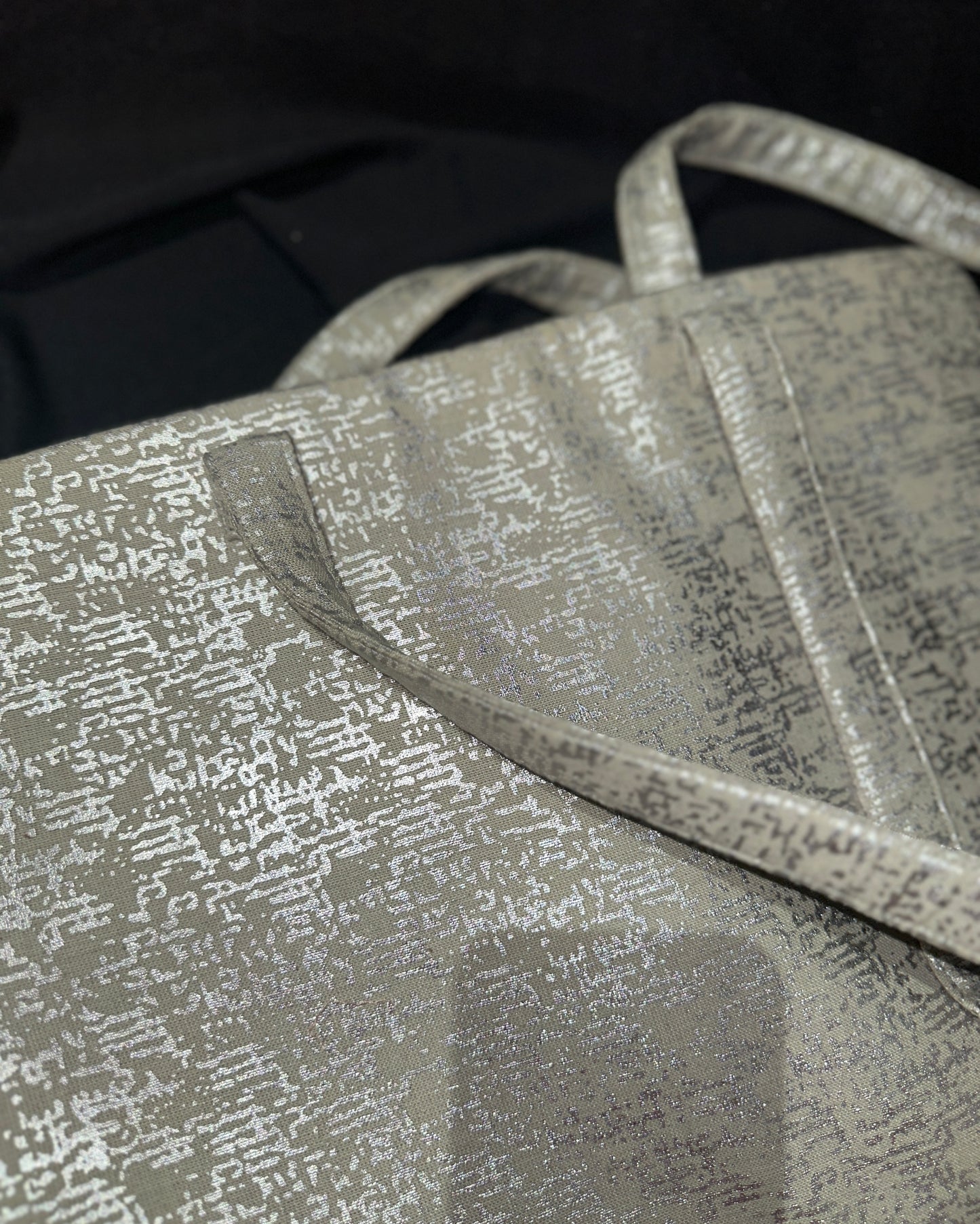 Silver shimmer tote bag