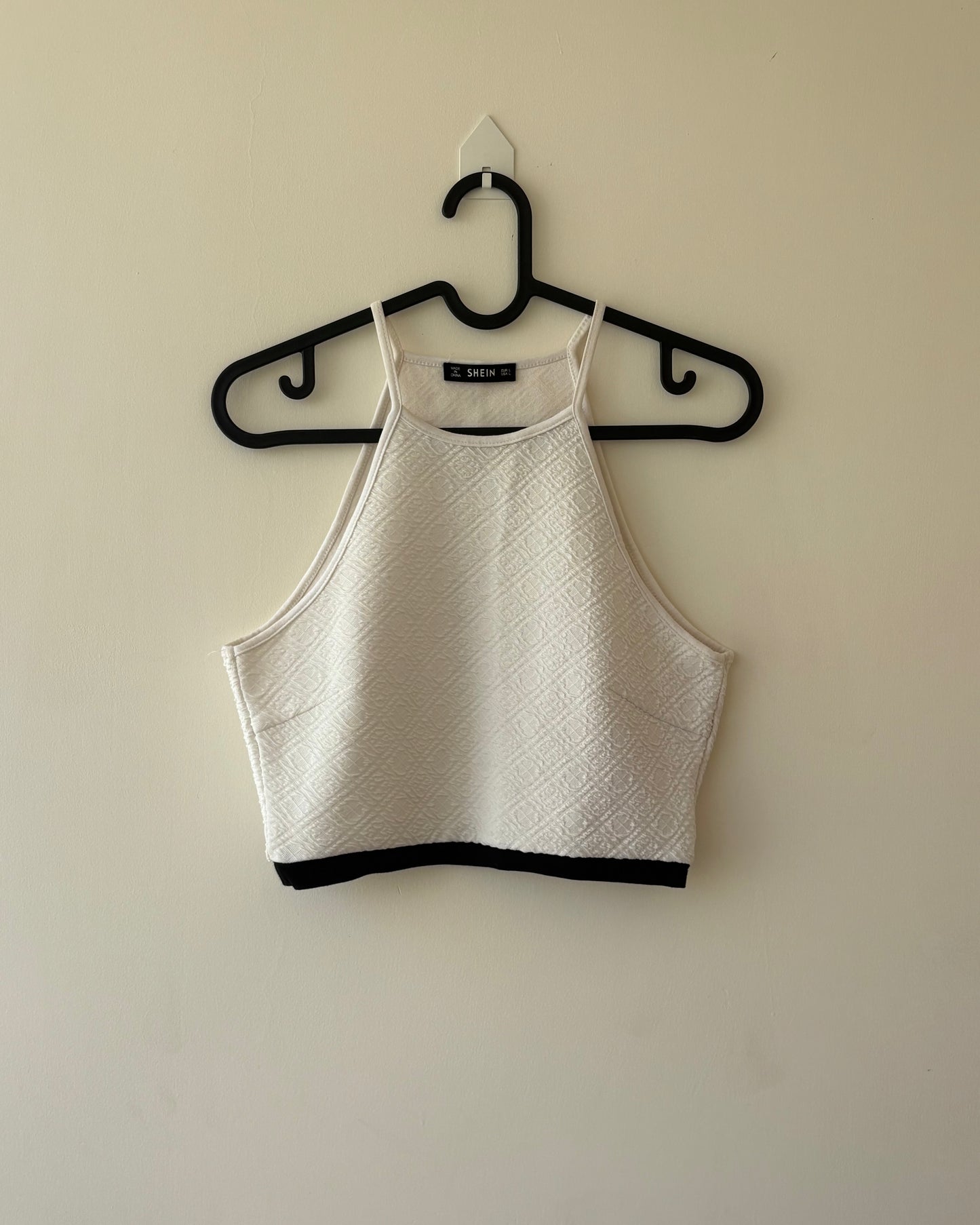 Black and white mini skirt co-ord set