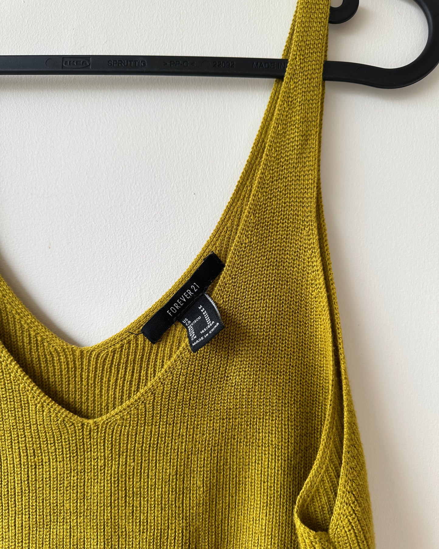 Green knit crop top