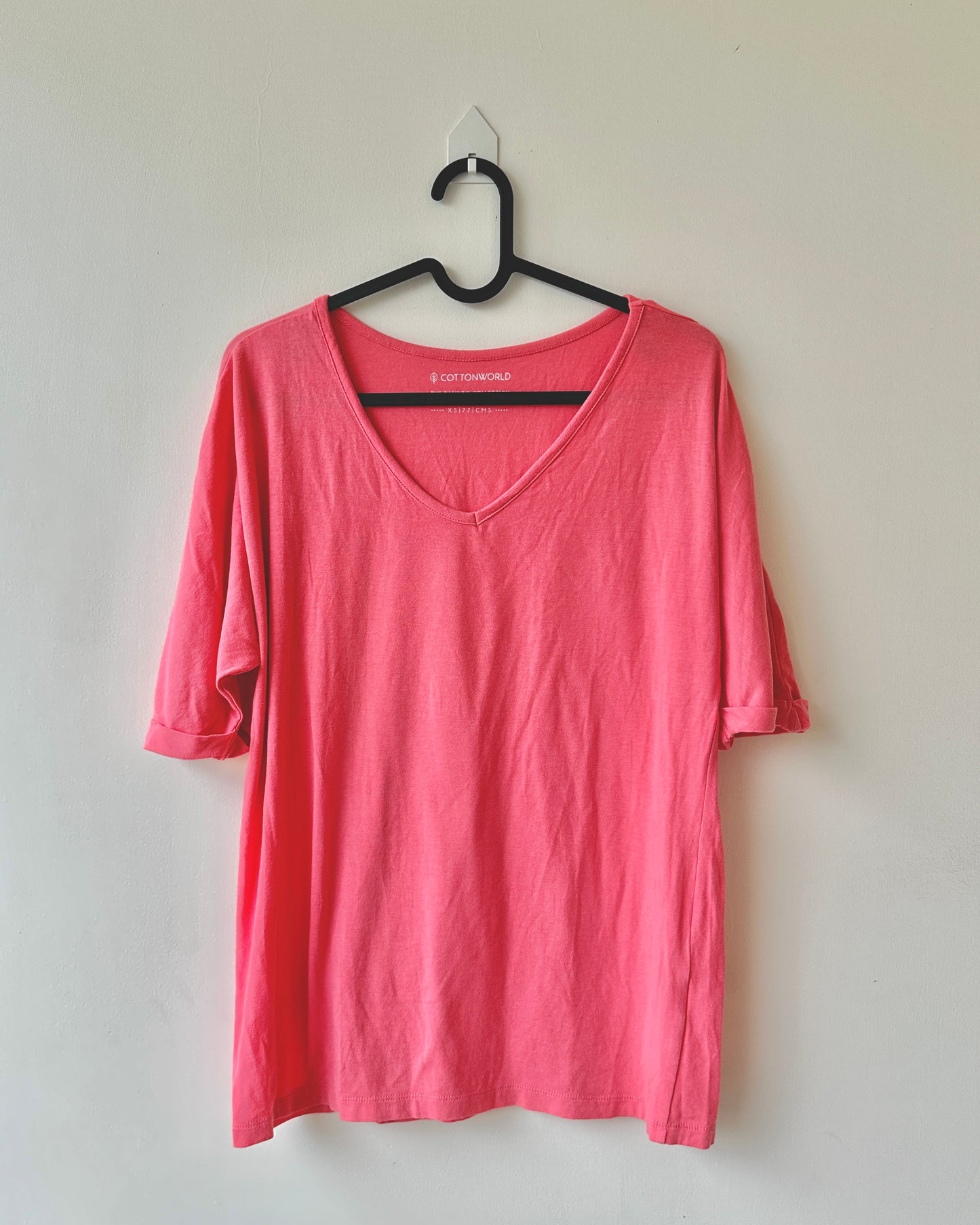 Pink oversized cotton T-shirt