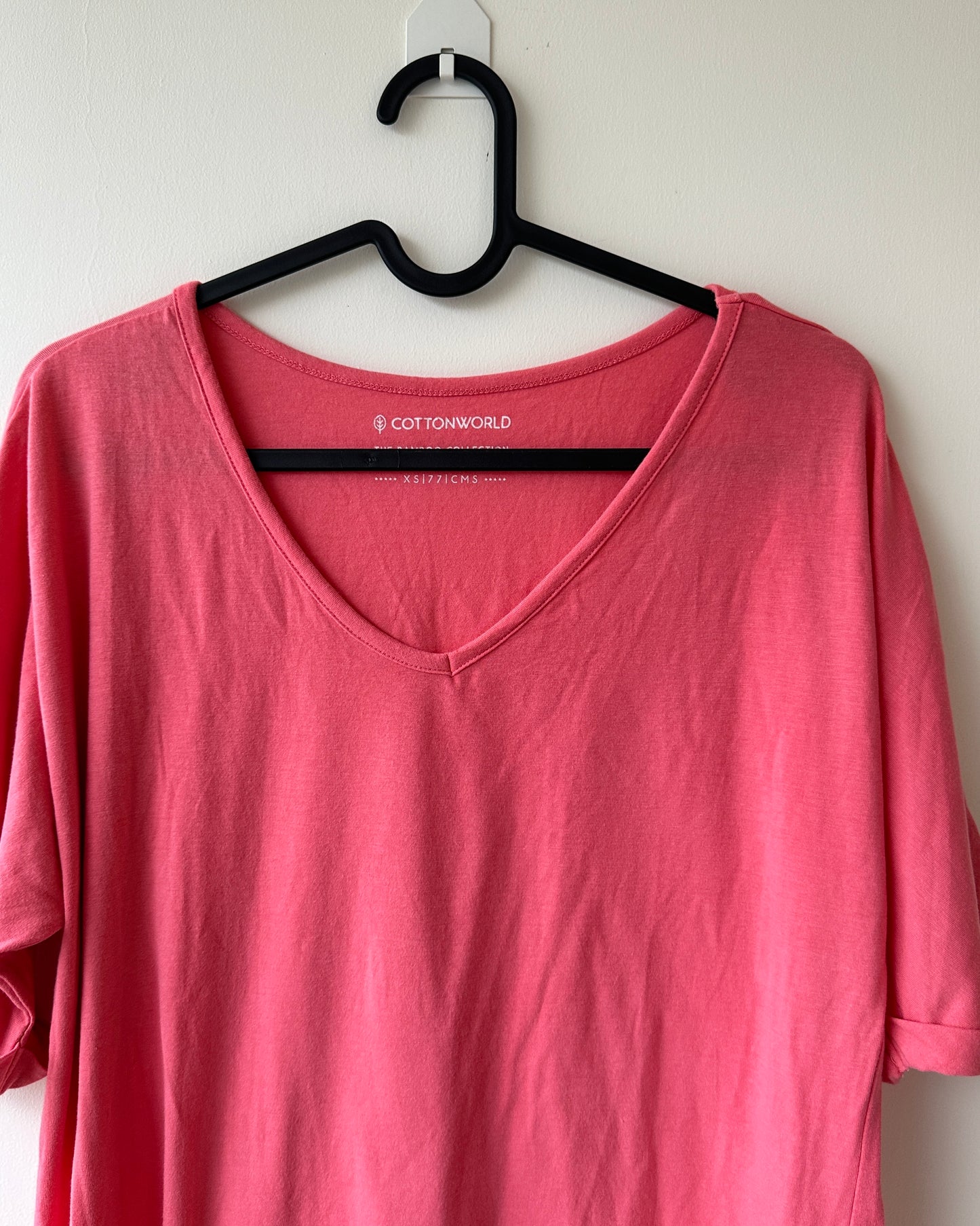 Pink oversized cotton T-shirt