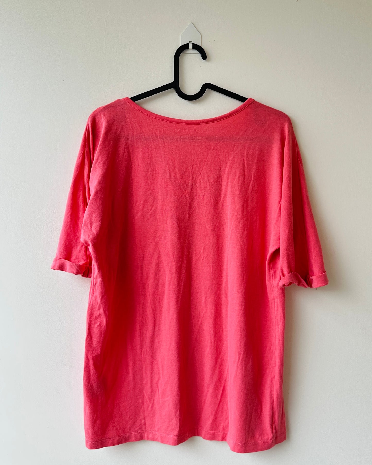Pink oversized cotton T-shirt