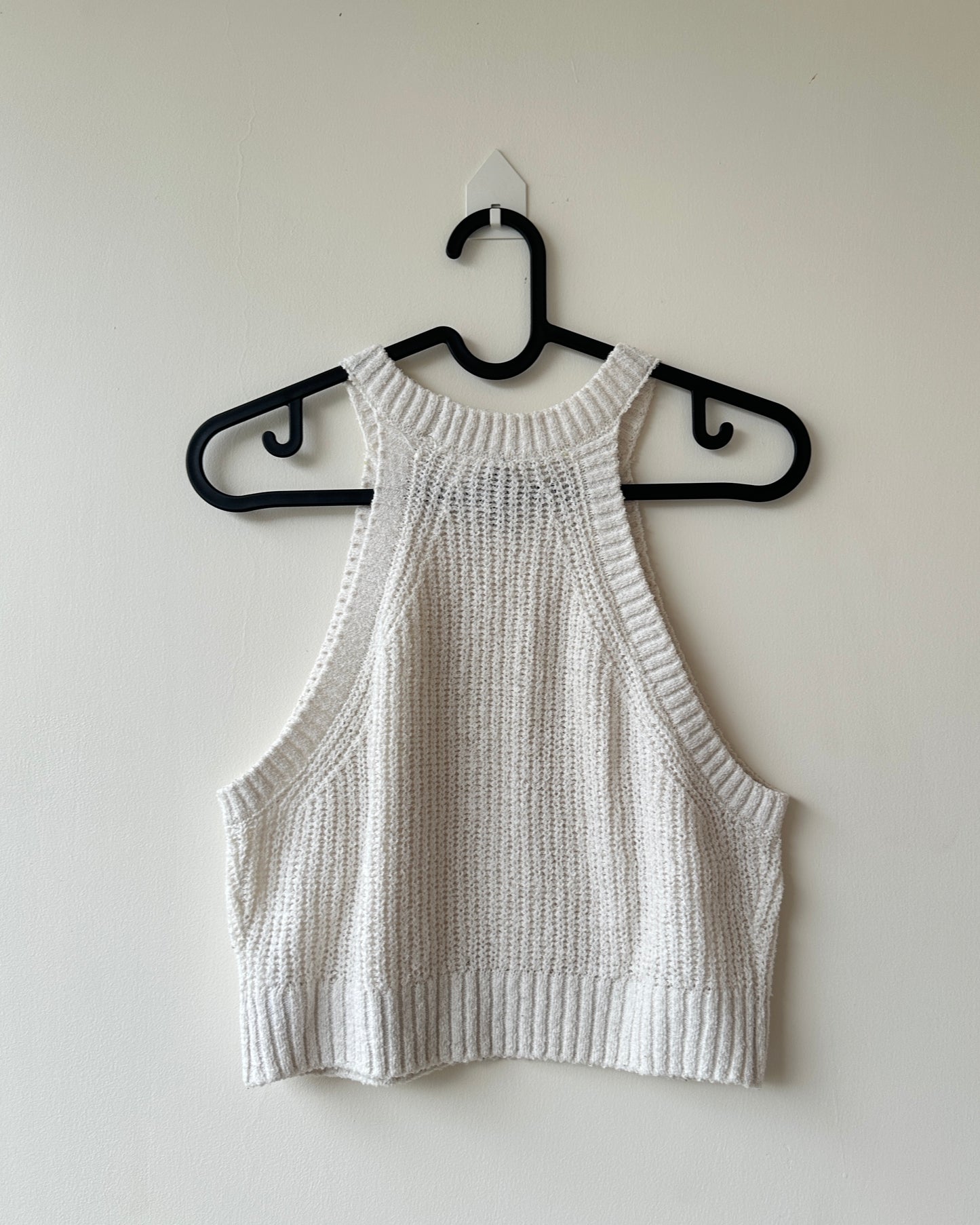 White knit crop top