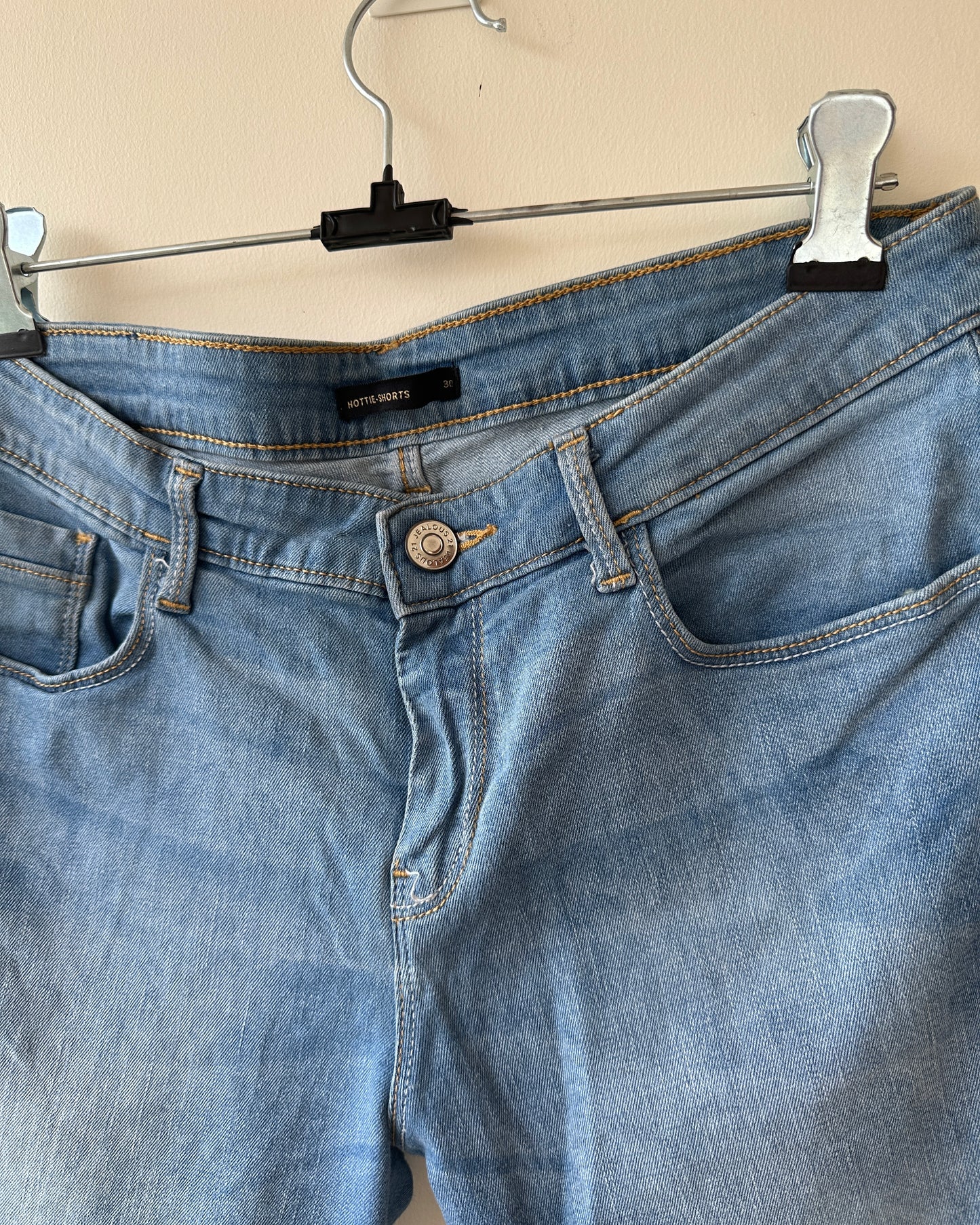 Blue denim shorts
