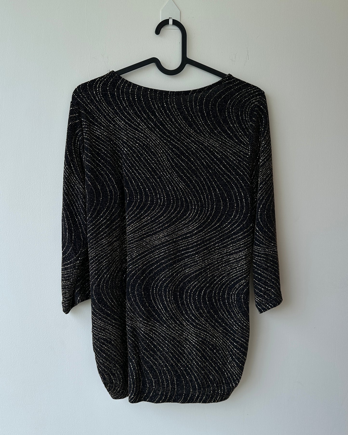 Black and gold shimmer top