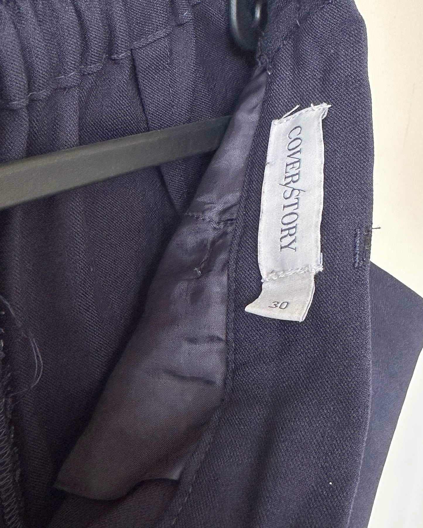 Navy blue mid-rise trousers