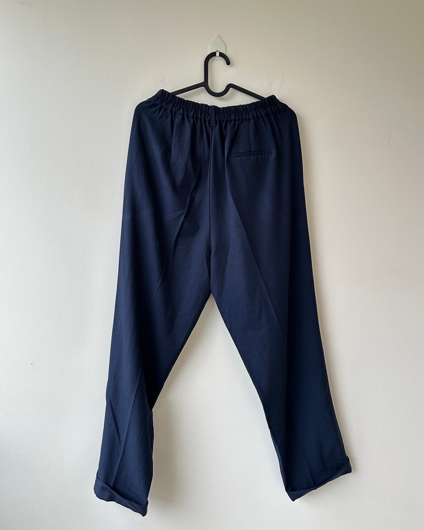 Navy blue mid-rise trousers