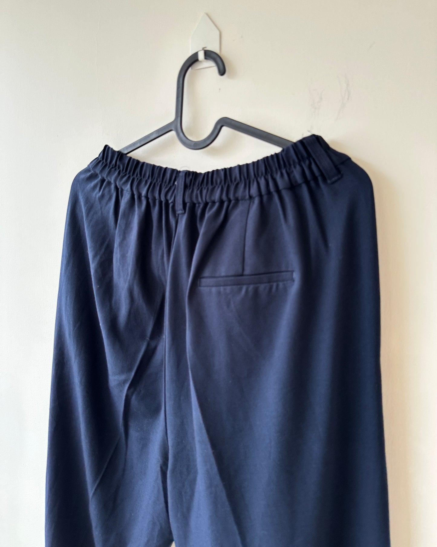 Navy blue mid-rise trousers