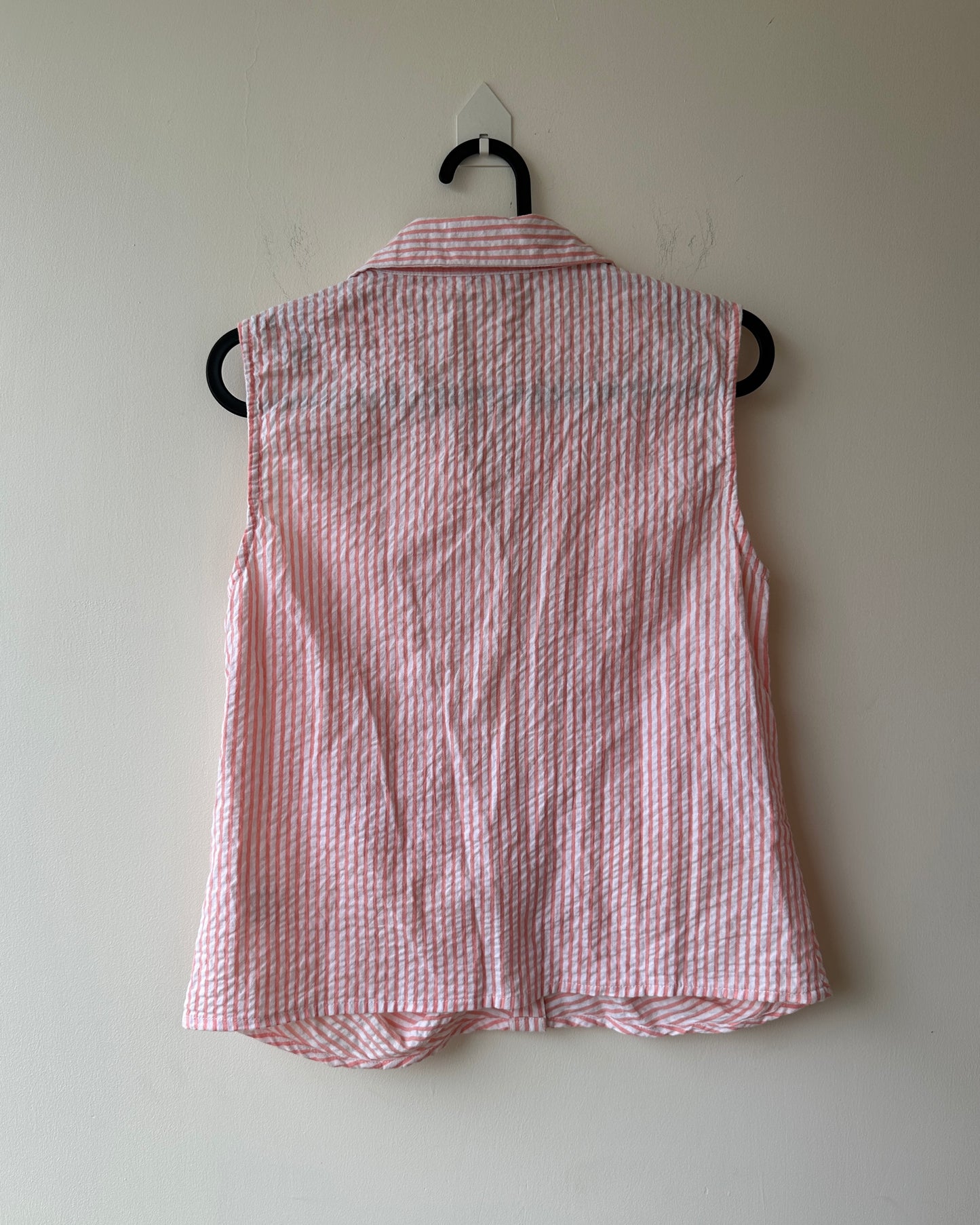 White striped button down crop top