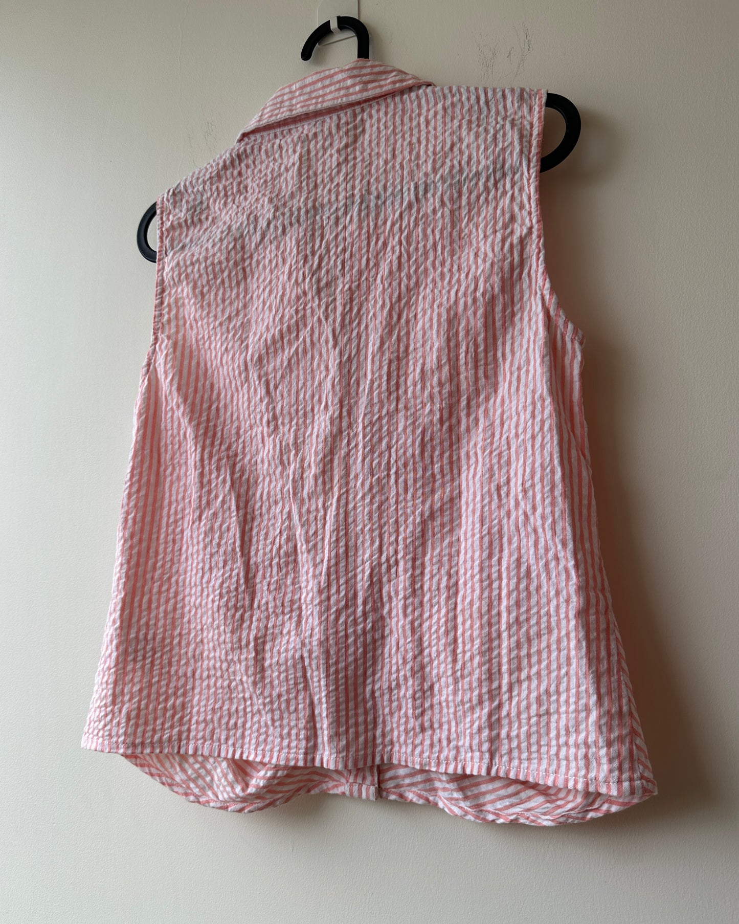 White striped button down crop top