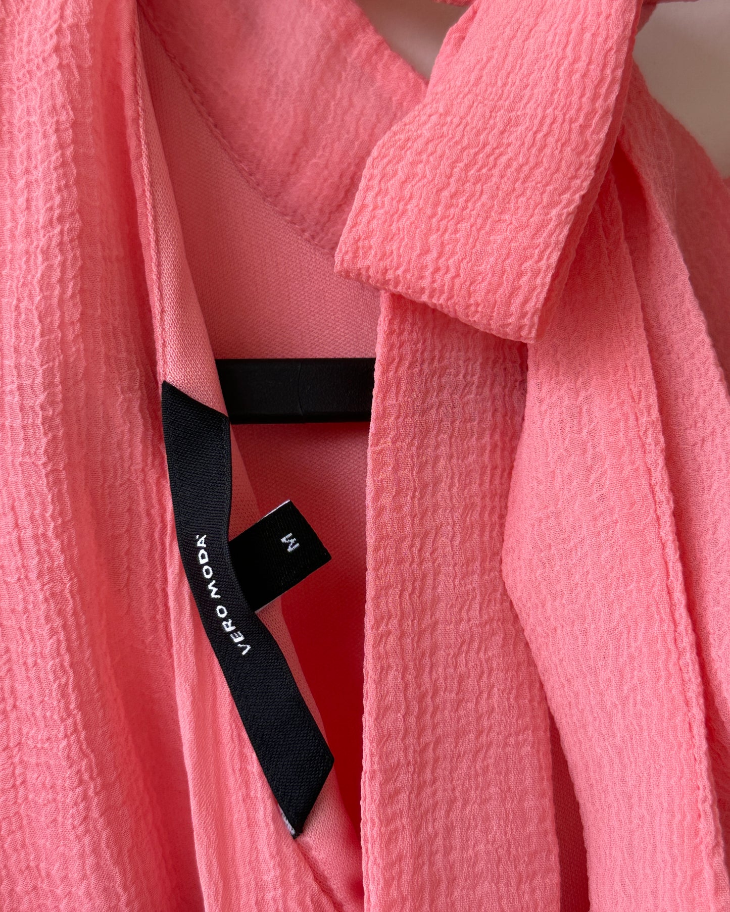 Coral pink high neck top