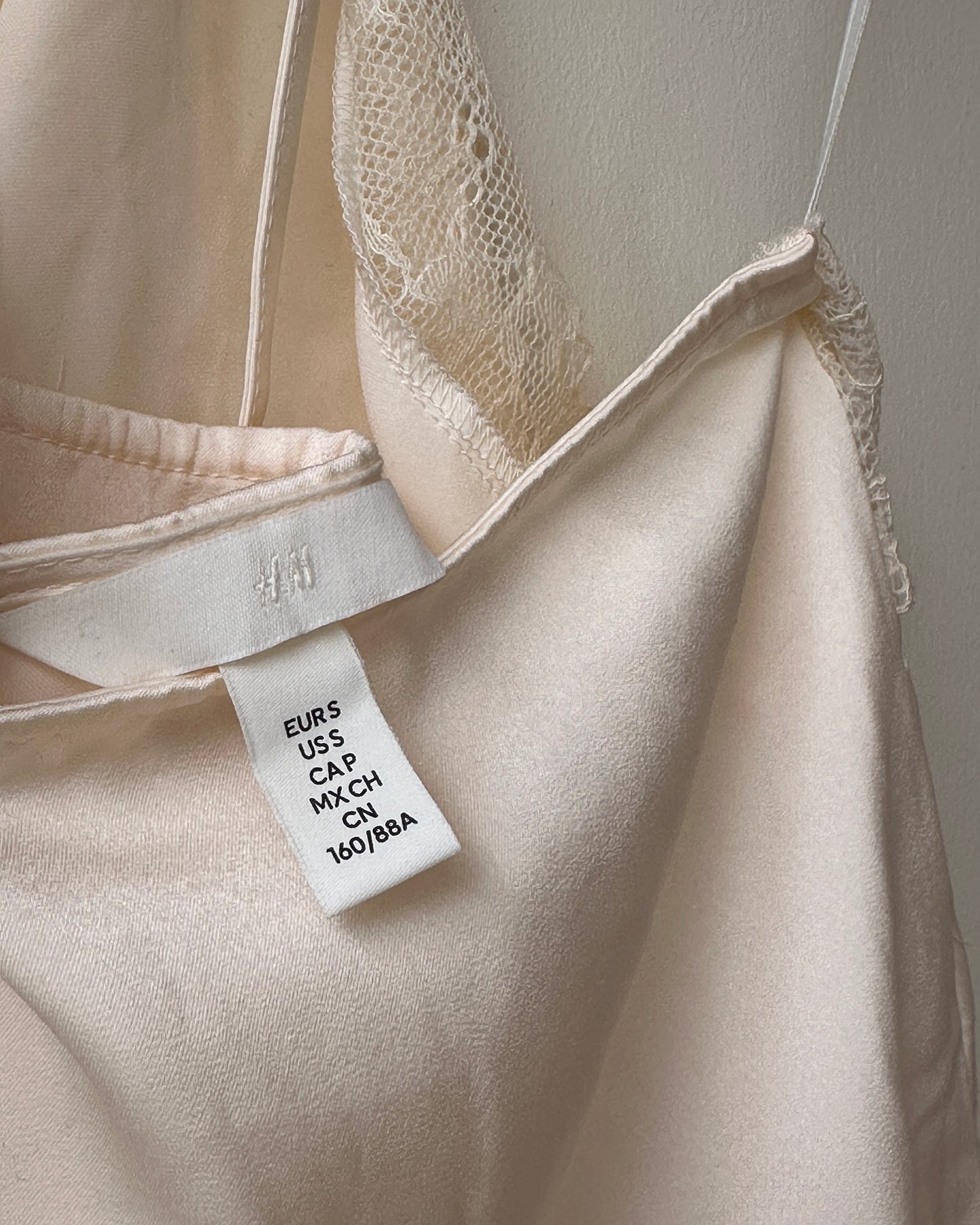 Beige halterneck satin top