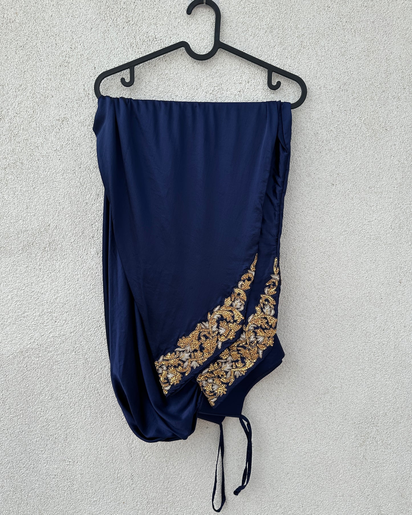 Woven blue silk salwar set (3 pcs)