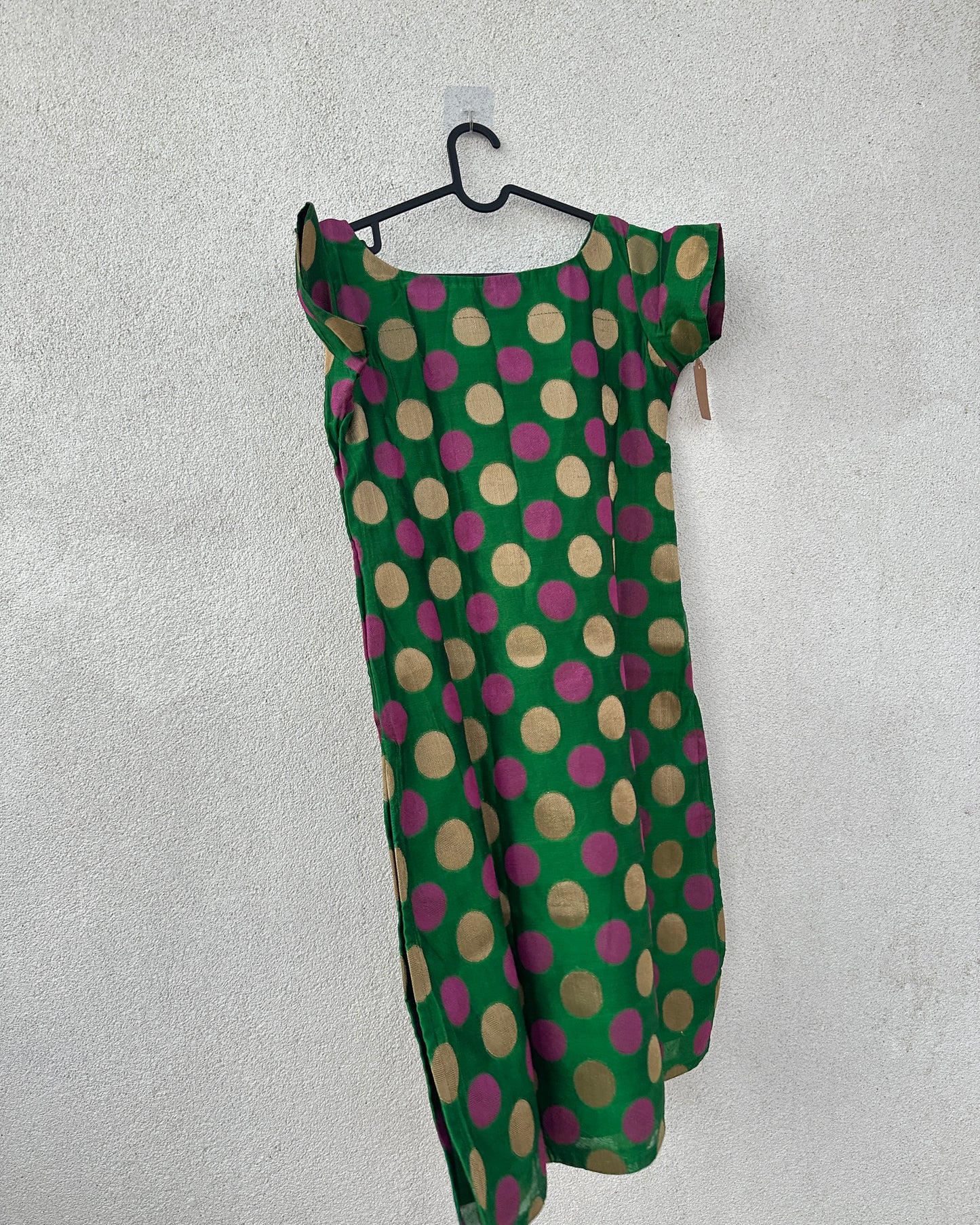 Green silk kurta