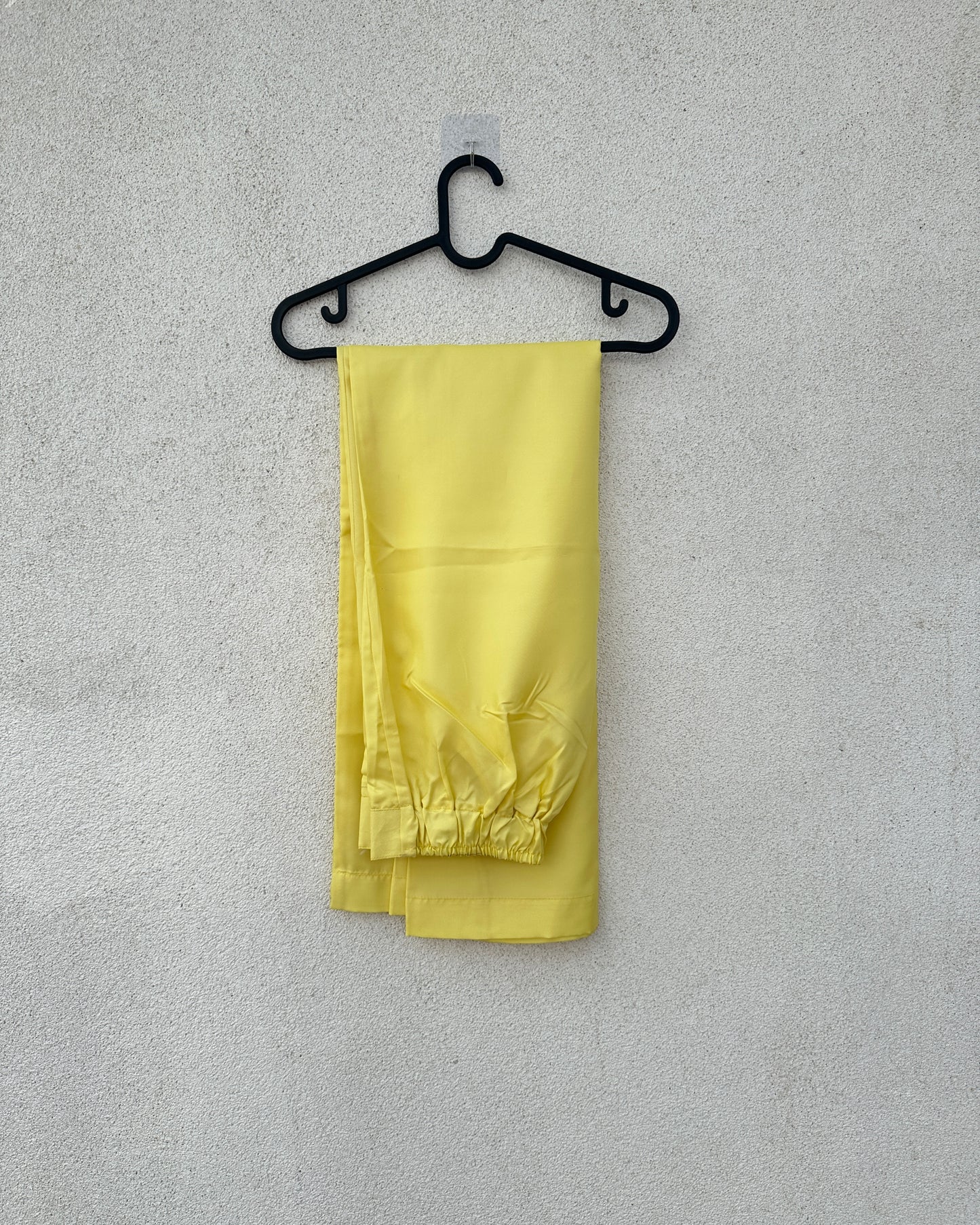 Yellow handpainted organza kurta set