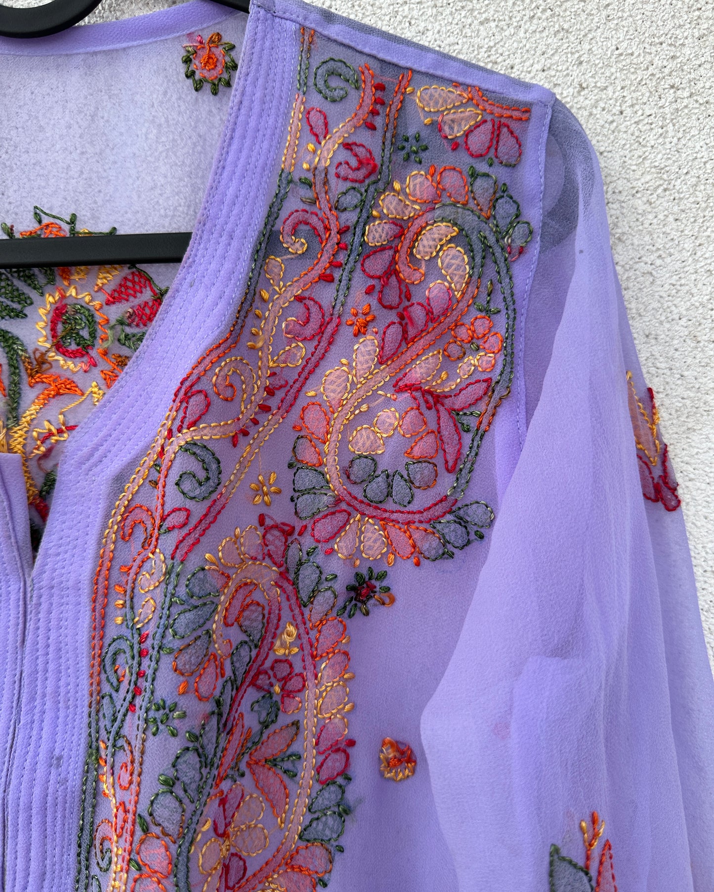Violet georgette chikankari kurta