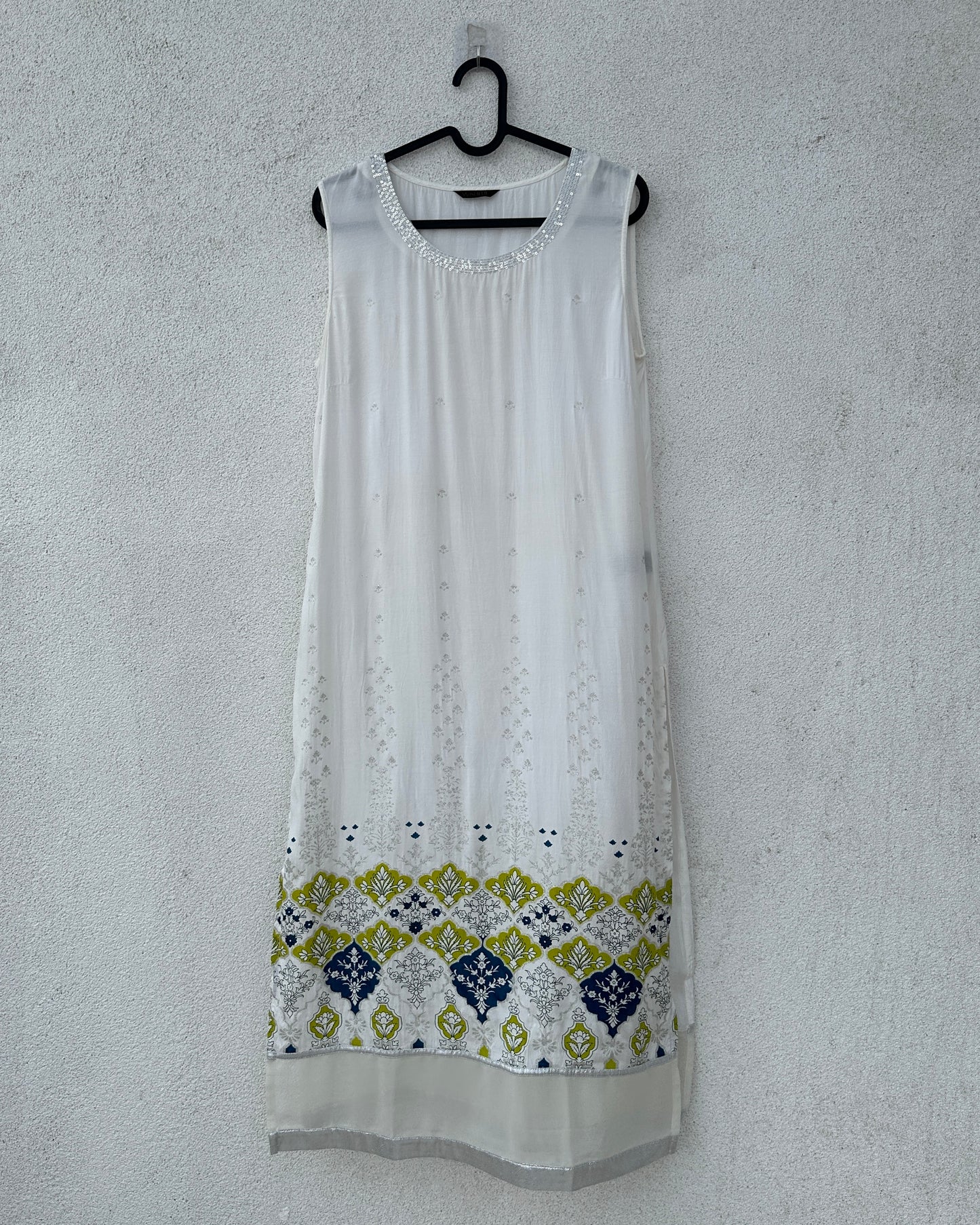 White and green kurta