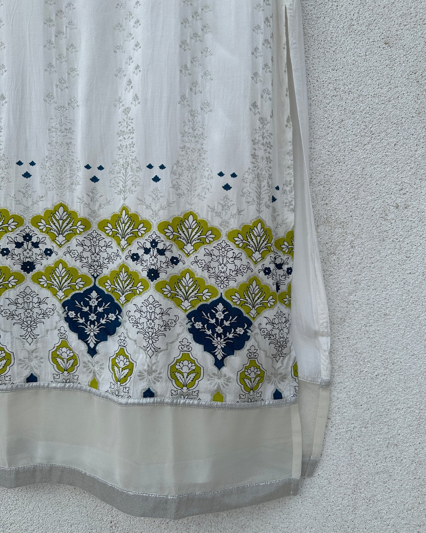 White and green kurta