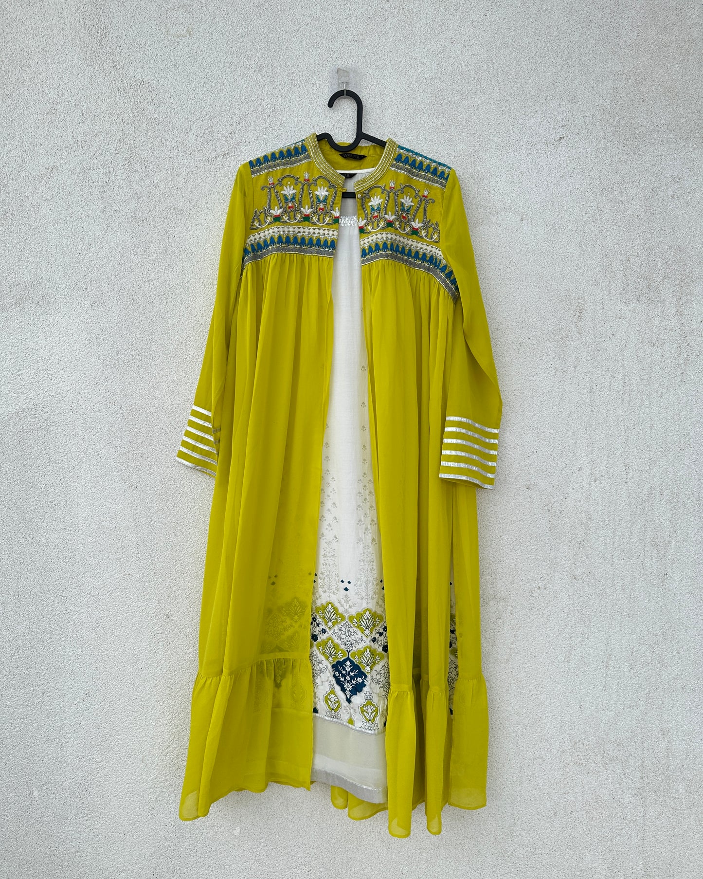 White and green kurta