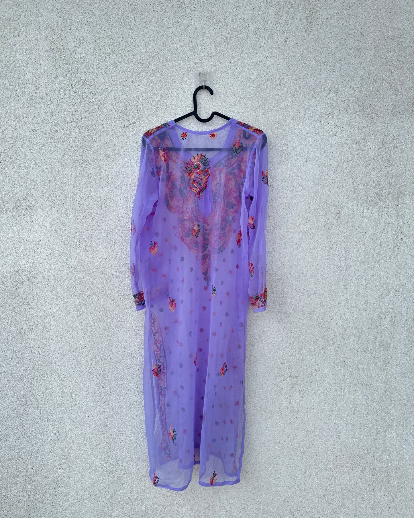 Violet georgette chikankari kurta