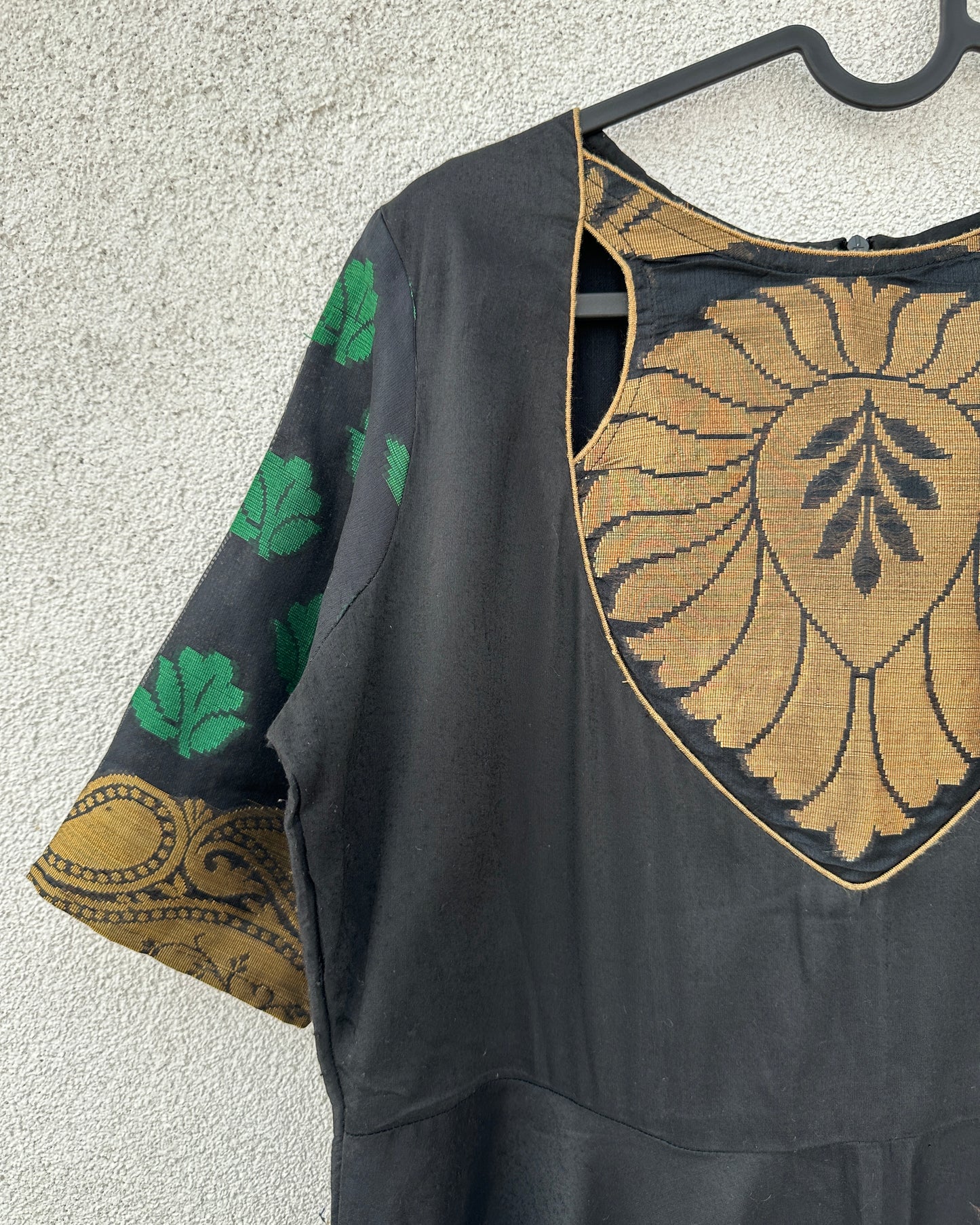 Black and gold kurta