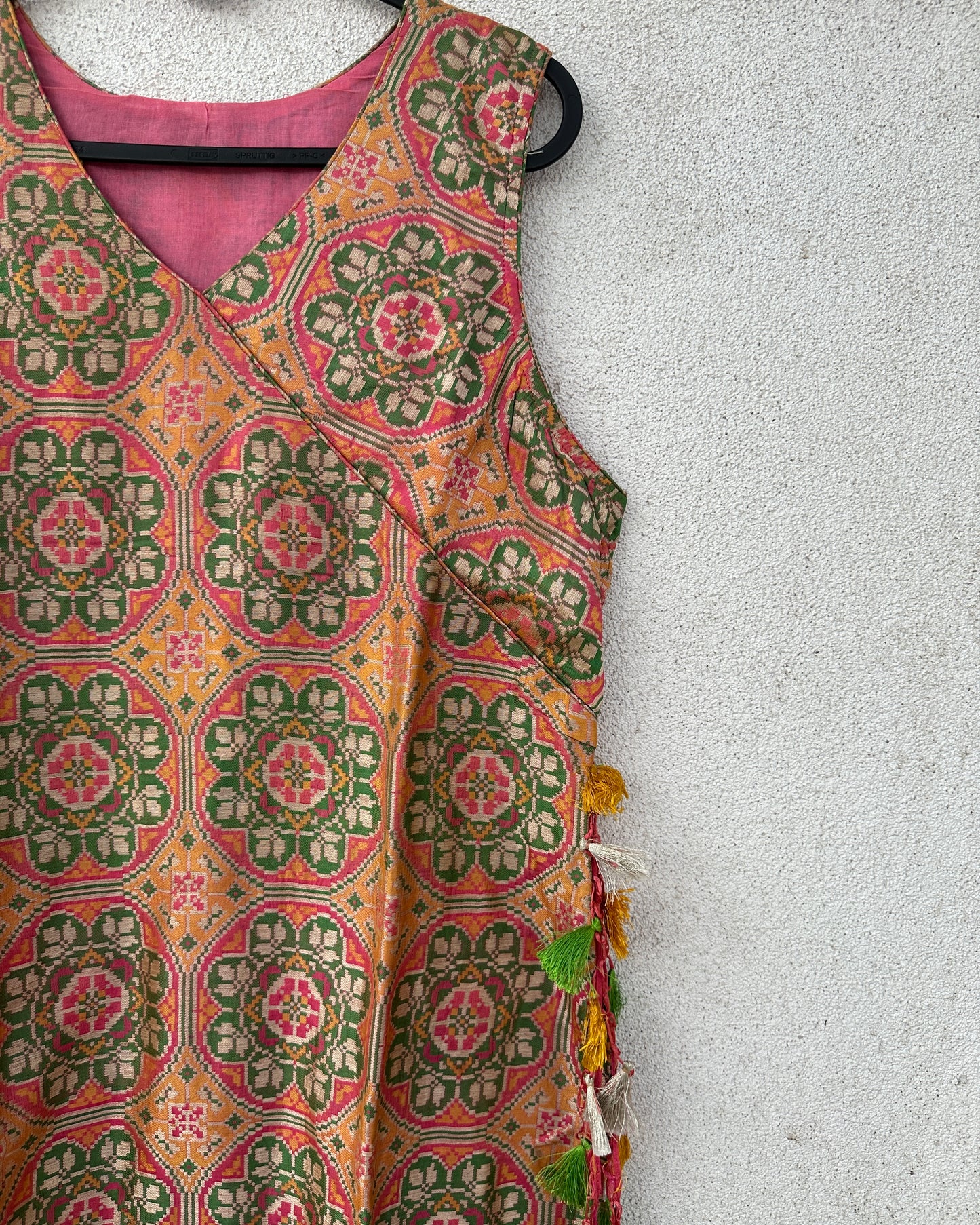 Pink silk kurta