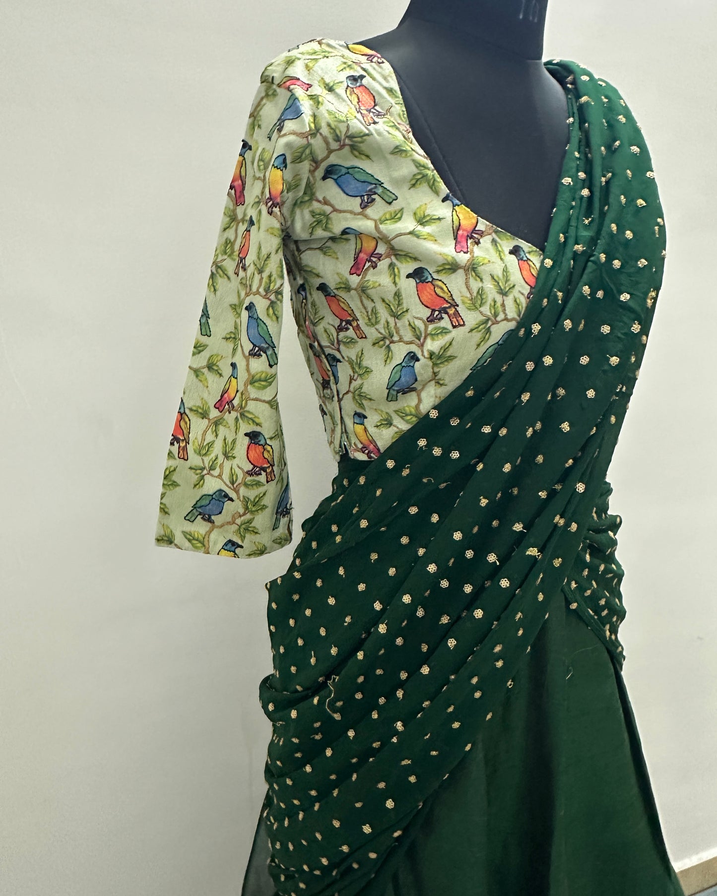 Dark green langa voni set (3 pcs)