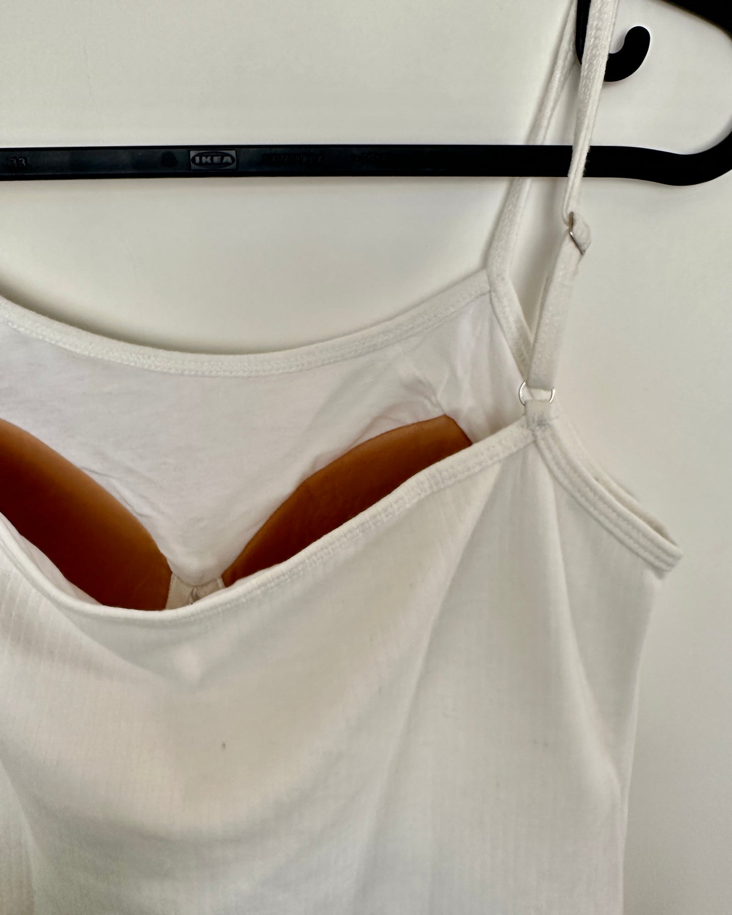 Thermal white bramisole with adjustable straps