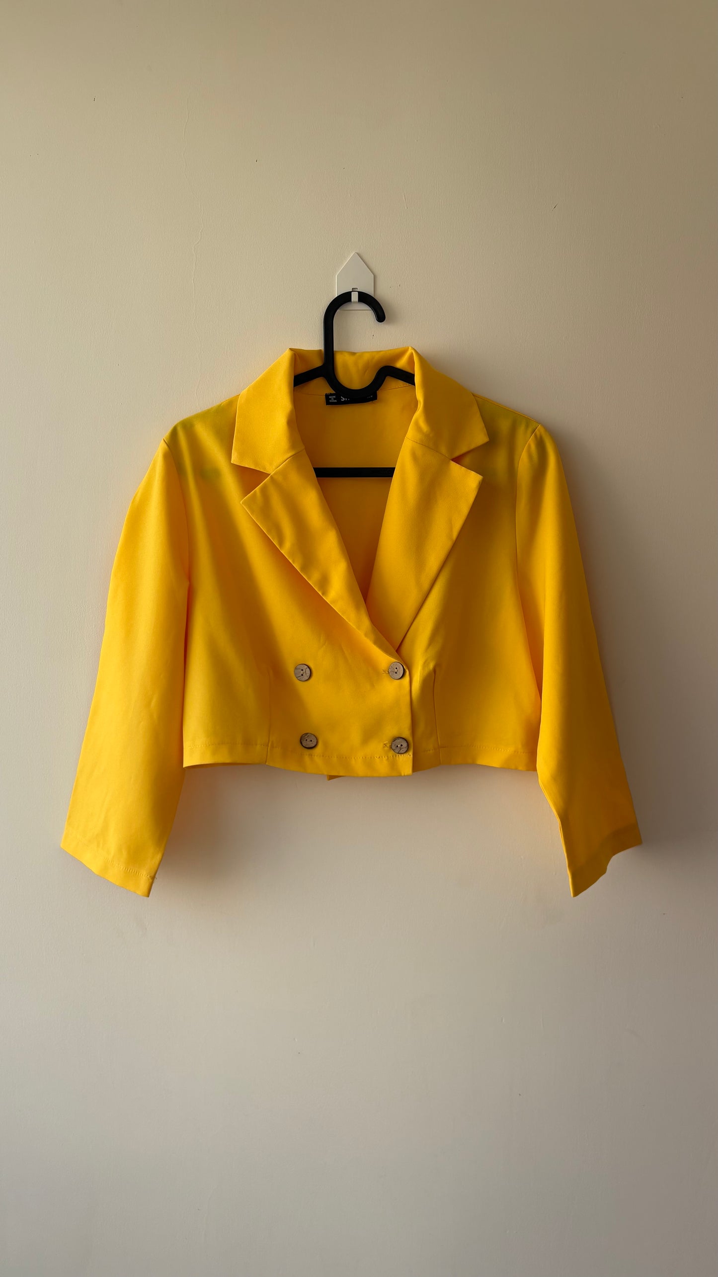 Cropped yellow blazer top
